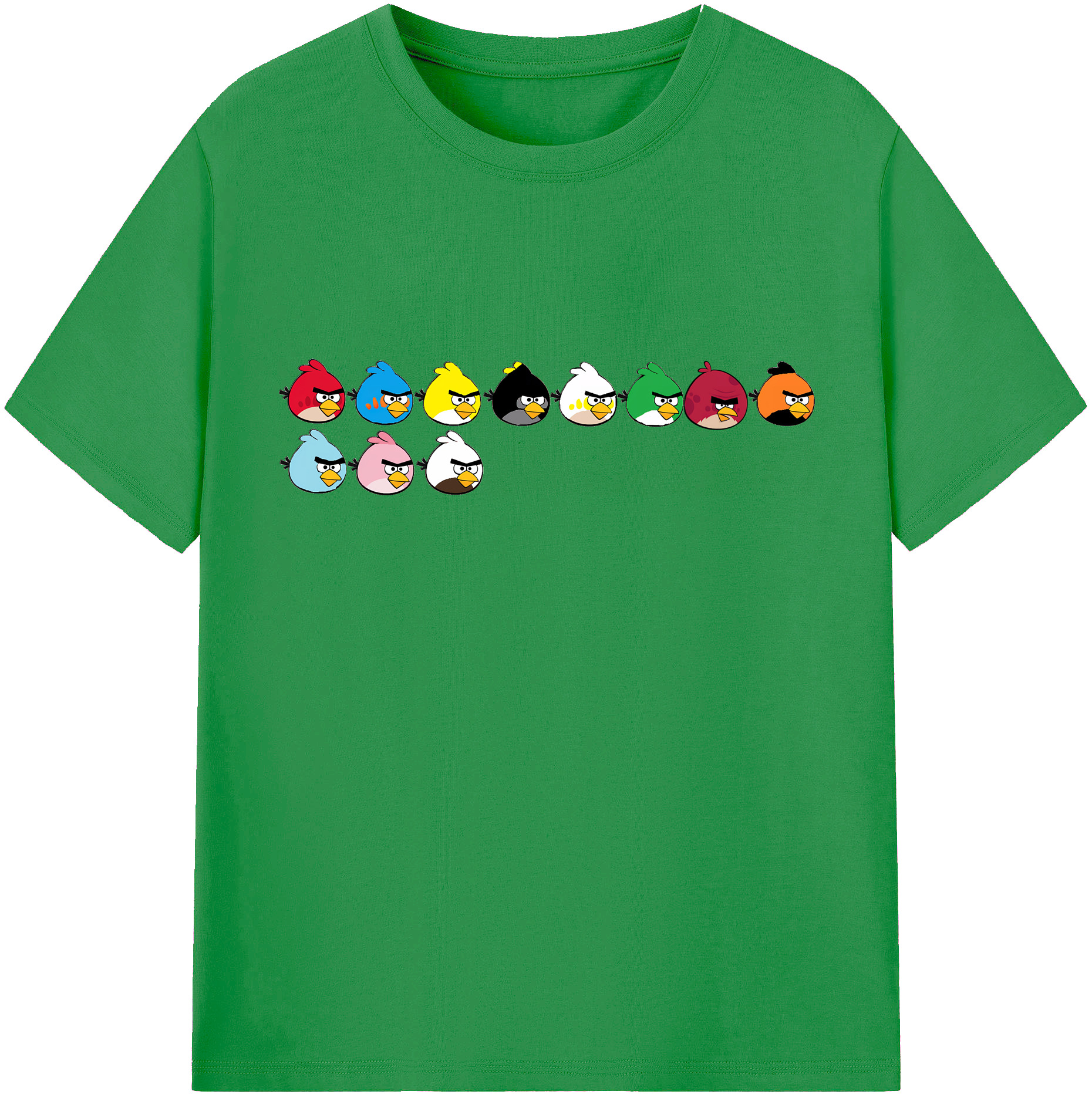 （画像用） Angry Birds アングリーバード レディースカジュアルプリントTシャツ（綿100％）