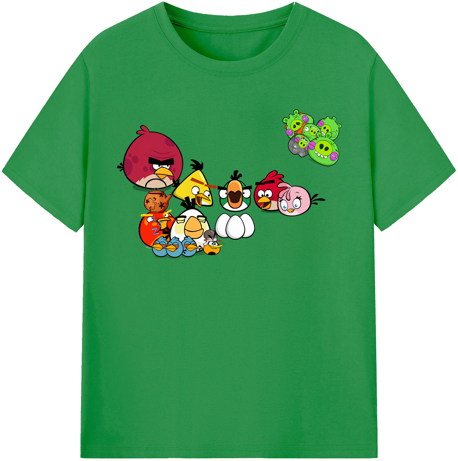 （画像用） Angry Birds アングリーバード レディースカジュアルプリントTシャツ（綿100％）