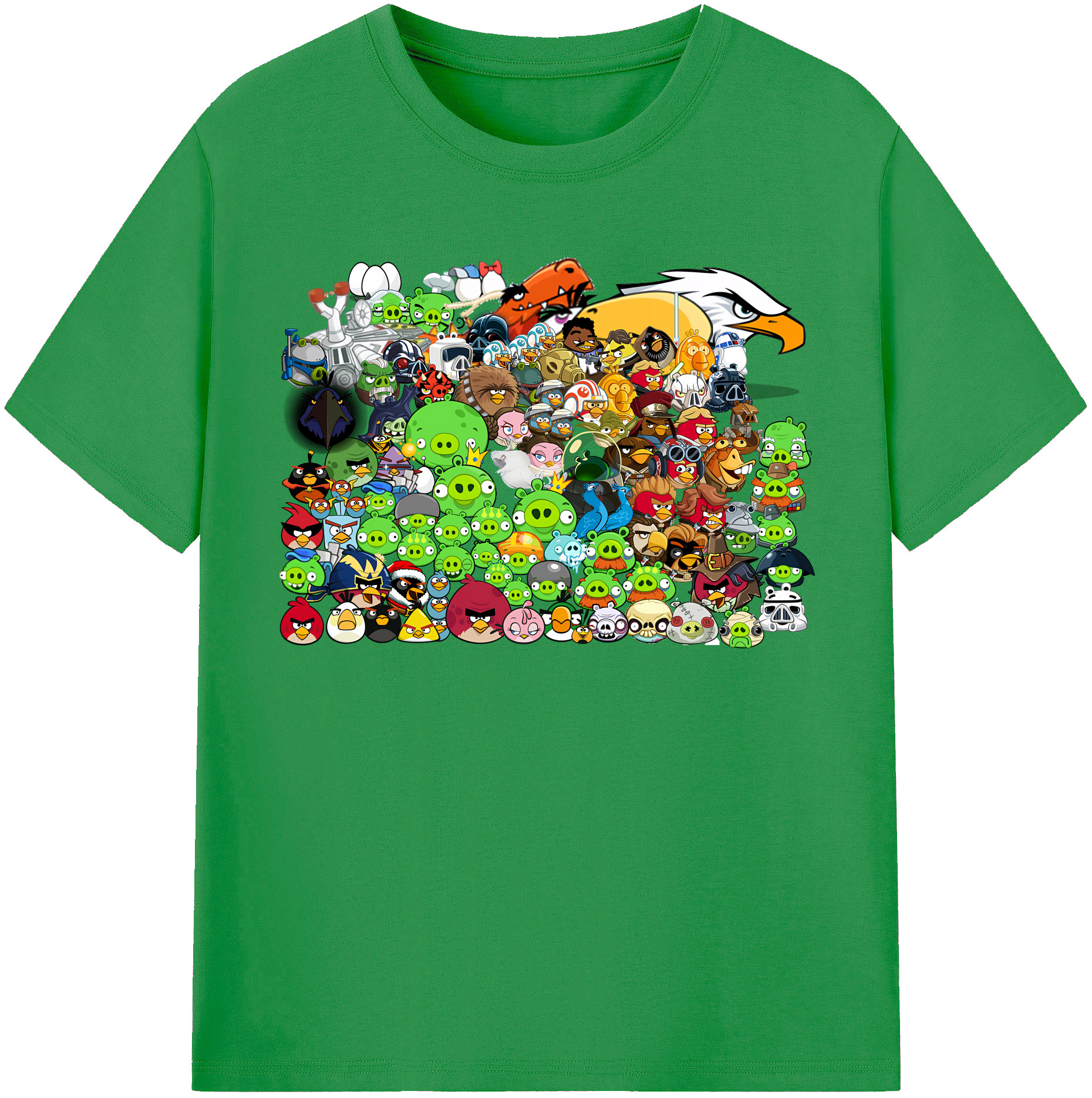 （画像用） Angry Birds アングリーバード レディースカジュアルプリントTシャツ（綿100％）