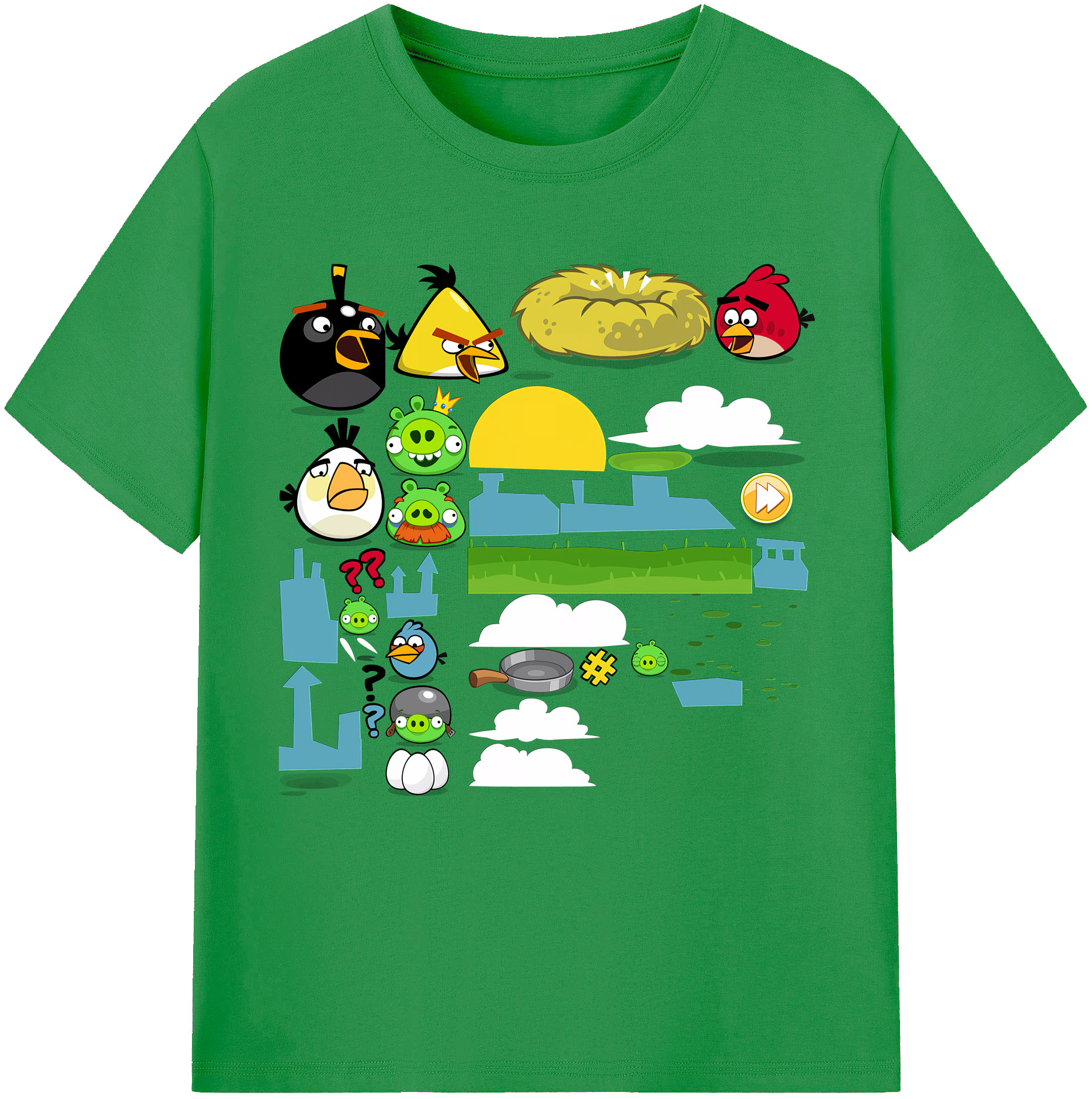 （画像用） Angry Birds アングリーバード レディースカジュアルプリントTシャツ（綿100％）