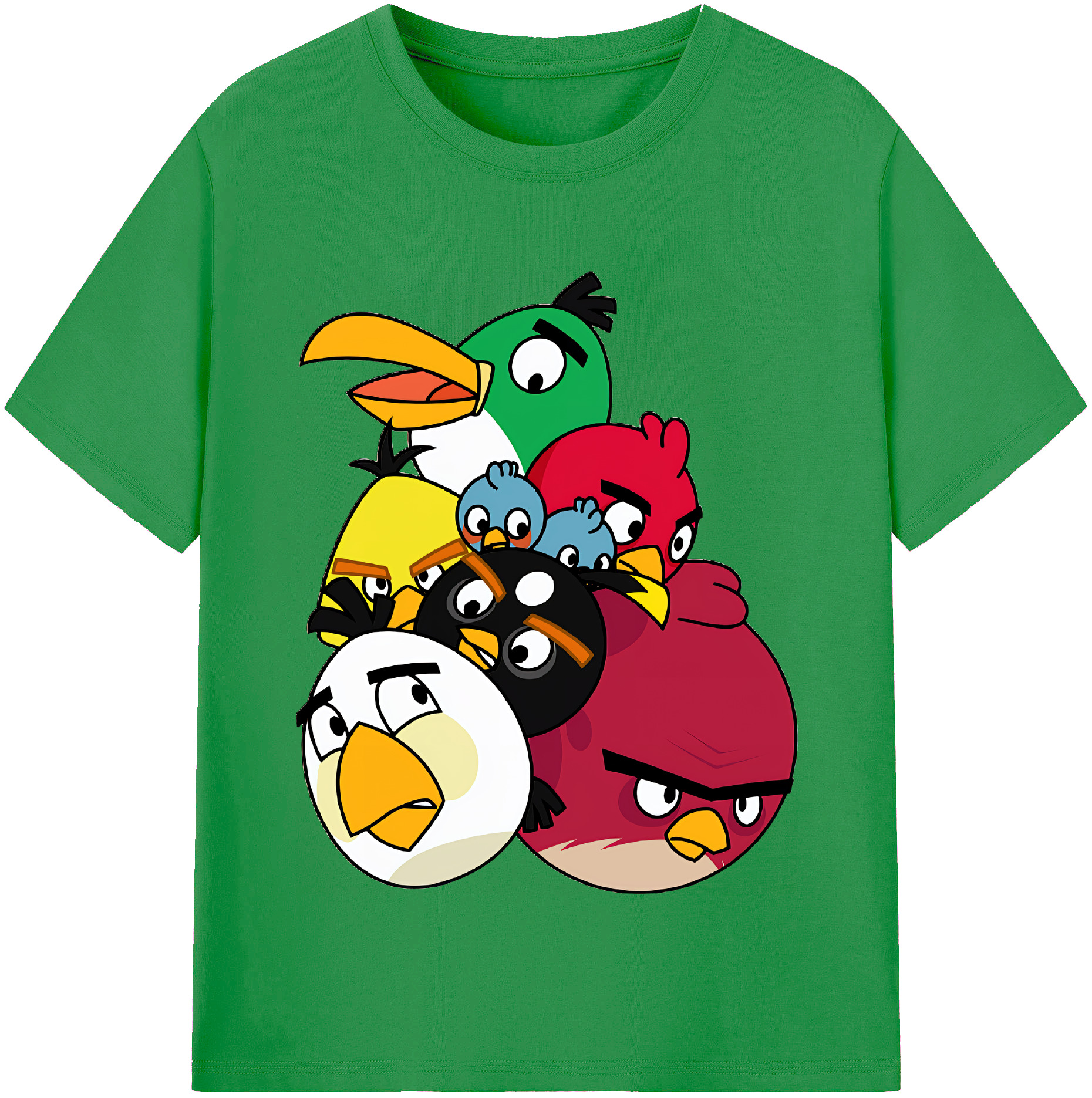 （画像用） Angry Birds アングリーバード レディースカジュアルプリントTシャツ（綿100％）