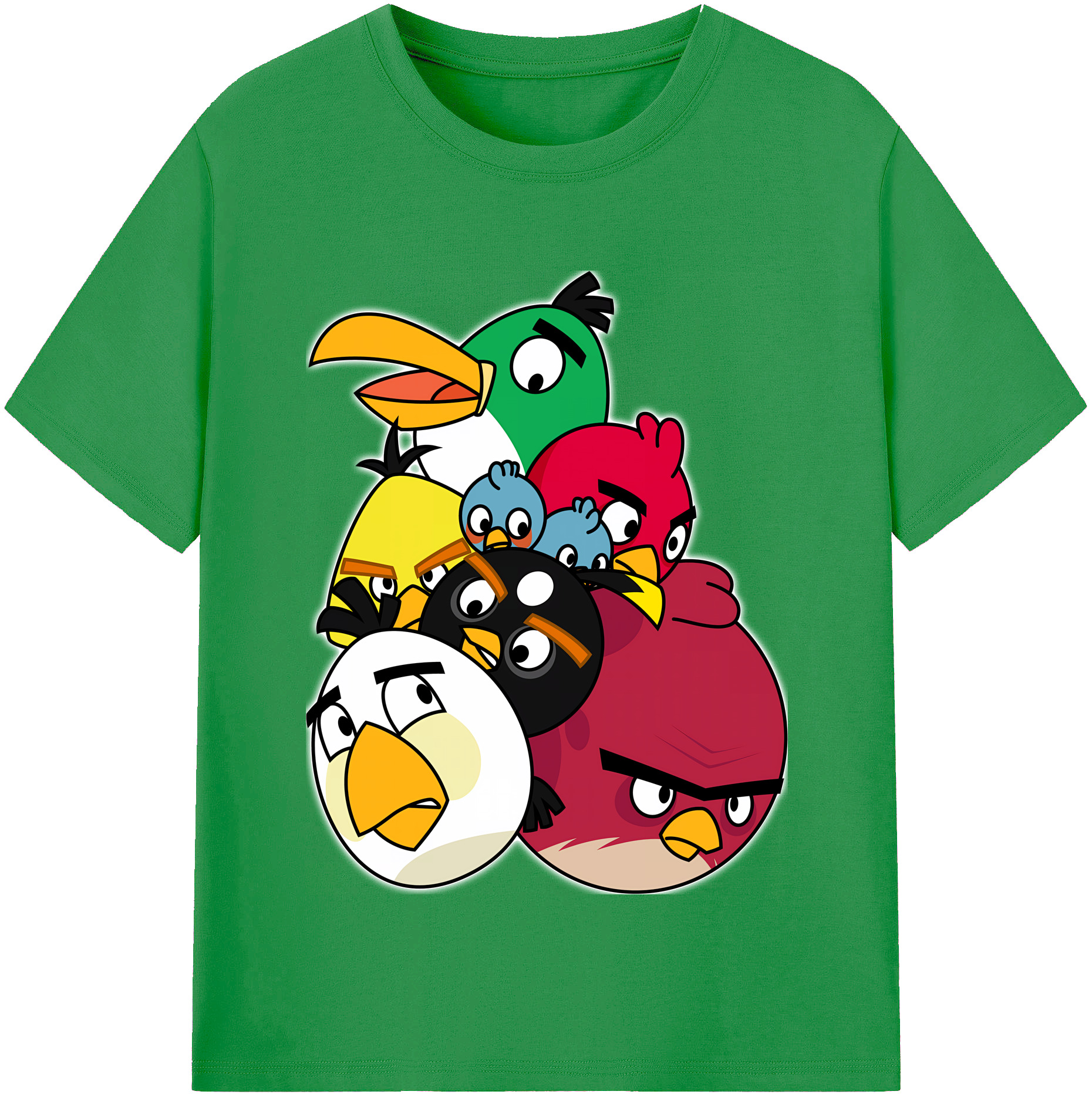 （画像用） Angry Birds アングリーバード レディースカジュアルプリントTシャツ（綿100％）