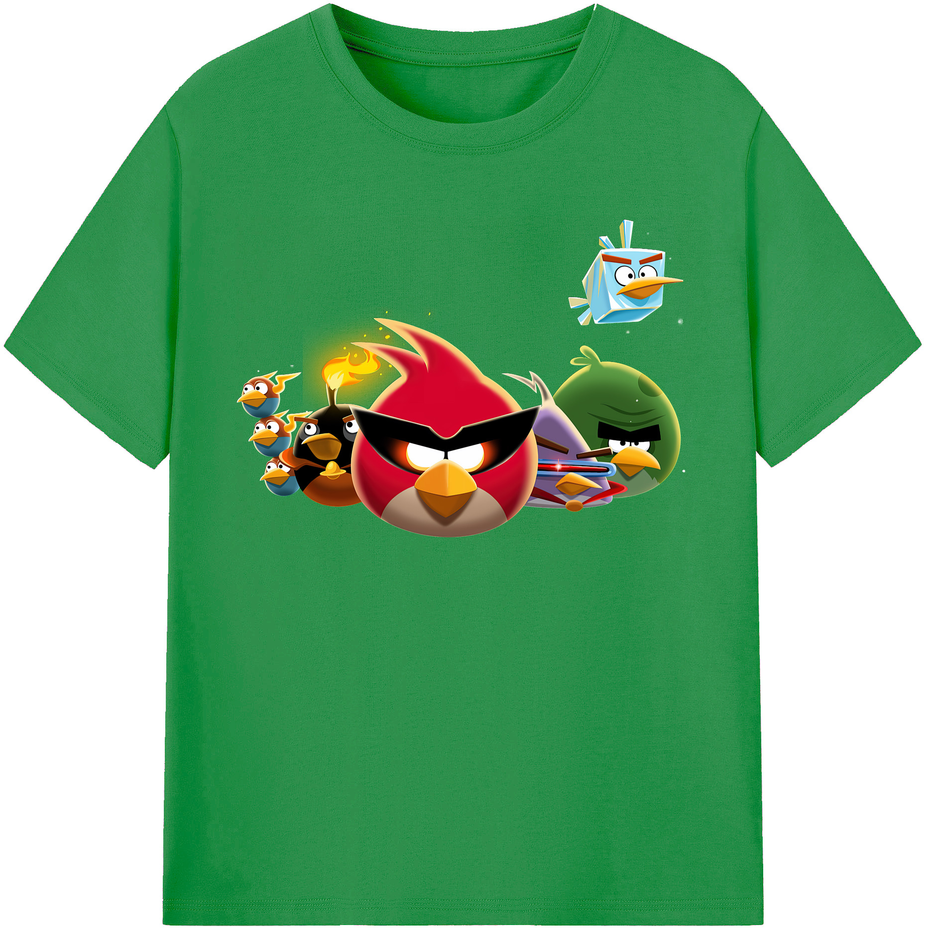 （画像用） Angry Birds アングリーバード レディースカジュアルプリントTシャツ（綿100％）