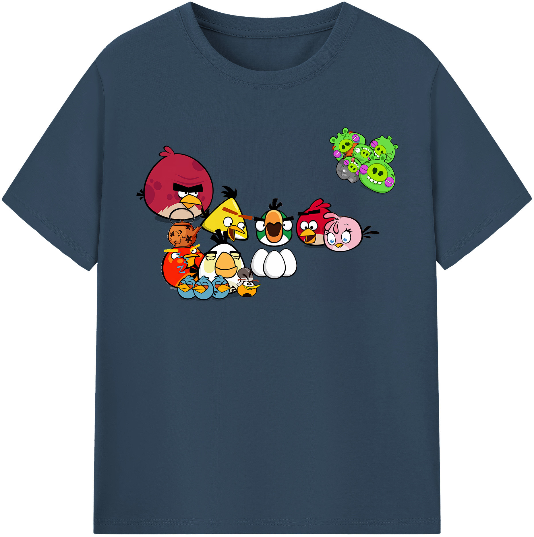 （画像用） Angry Birds アングリーバード レディースカジュアルプリントTシャツ（綿100％）