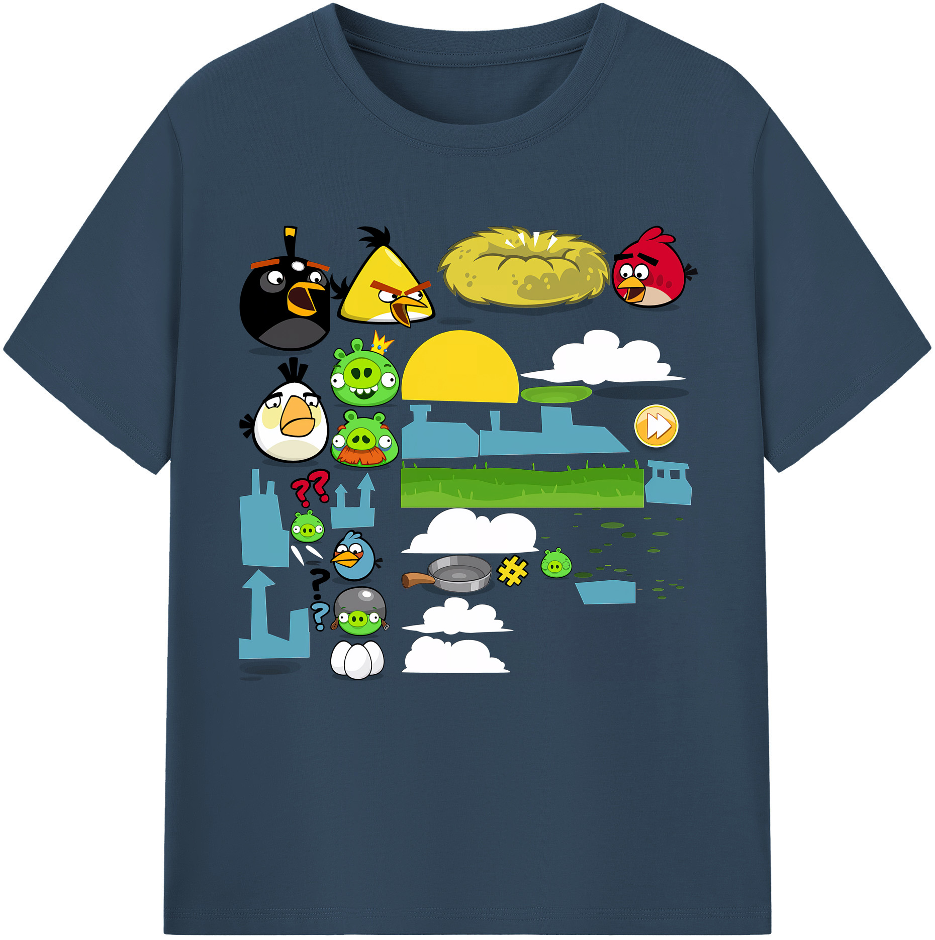 （画像用） Angry Birds アングリーバード レディースカジュアルプリントTシャツ（綿100％）
