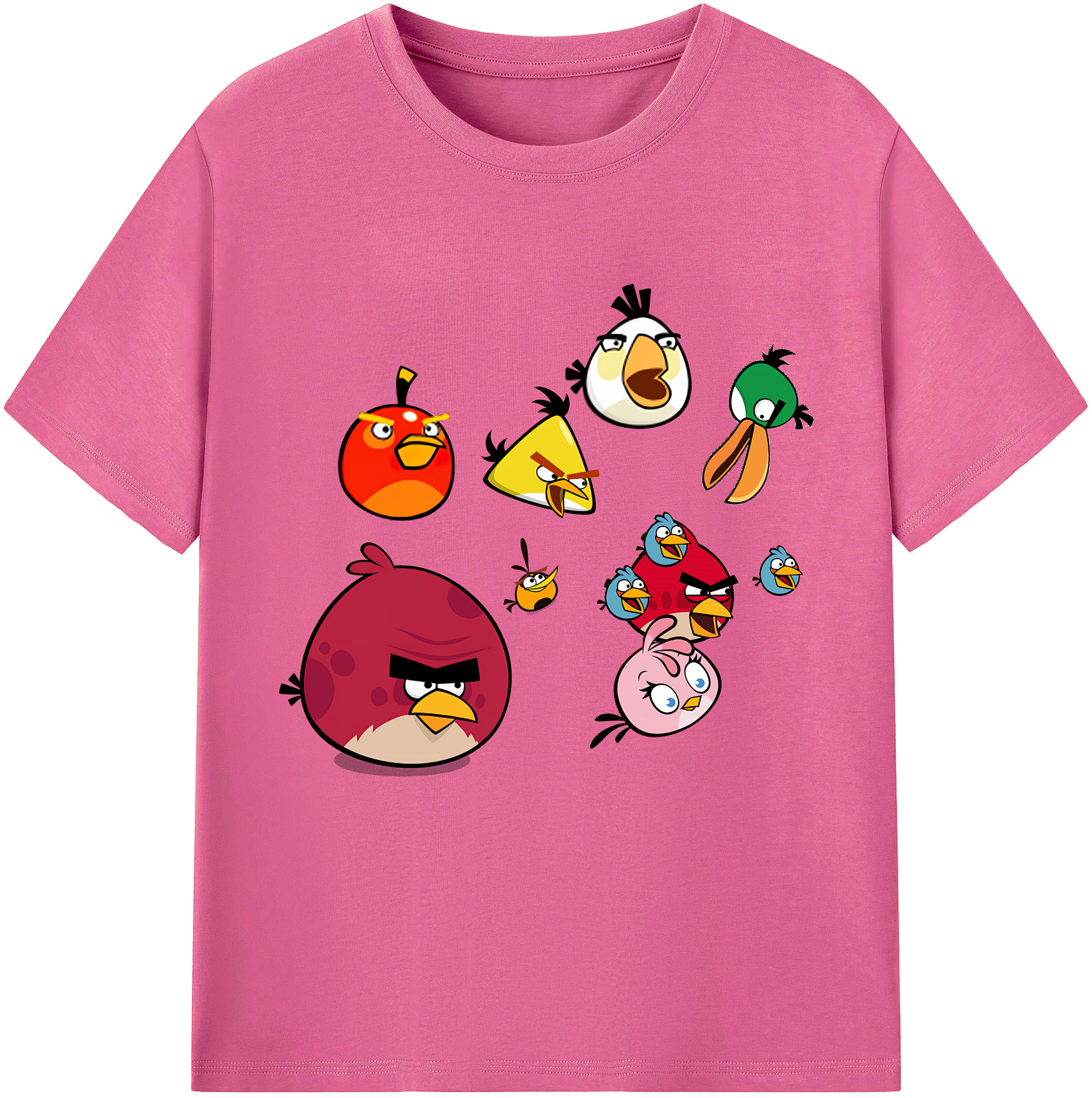 （画像用） Angry Birds アングリーバード レディースカジュアルプリントTシャツ（綿100％）