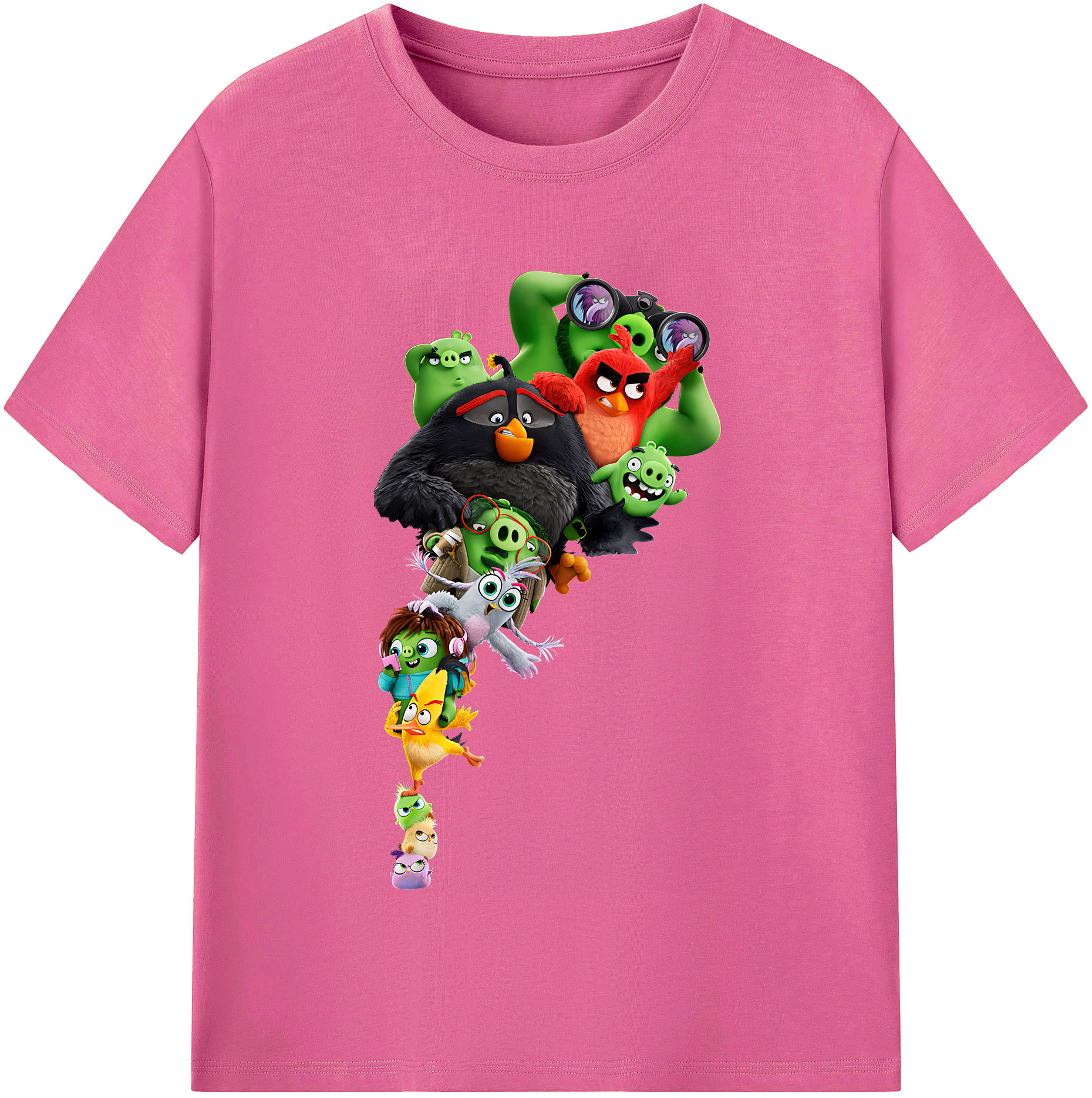 （画像用） Angry Birds アングリーバード レディースカジュアルプリントTシャツ（綿100％）