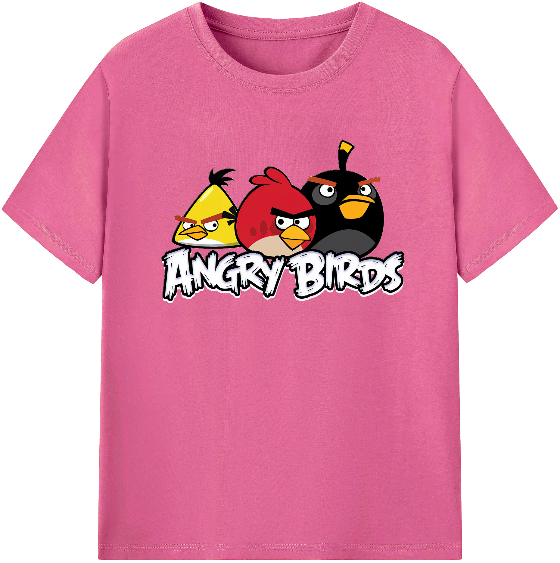 （画像用） Angry Birds アングリーバード レディースカジュアルプリントTシャツ（綿100％）