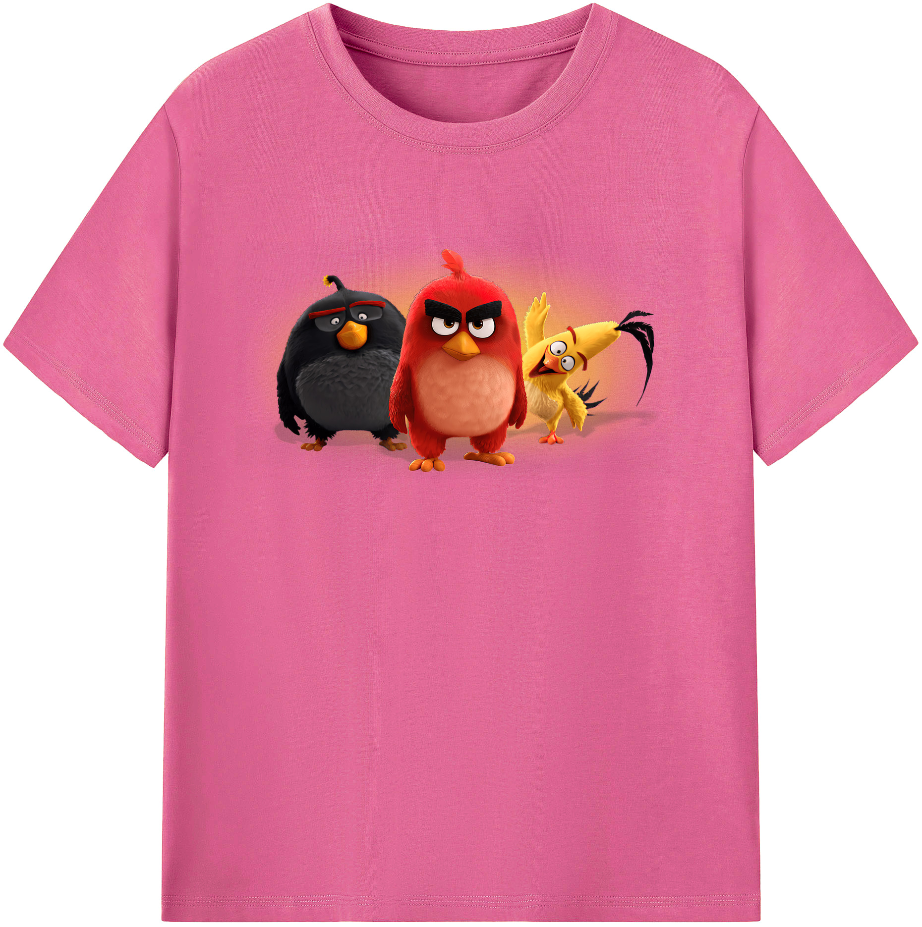 （画像用） Angry Birds アングリーバード レディースカジュアルプリントTシャツ（綿100％）