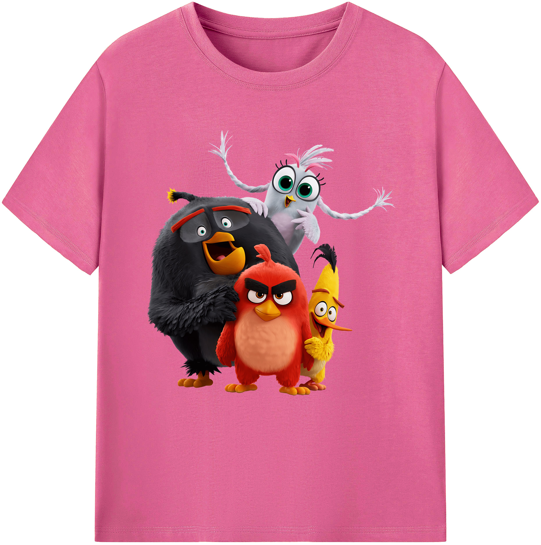 （画像用） Angry Birds アングリーバード レディースカジュアルプリントTシャツ（綿100％）