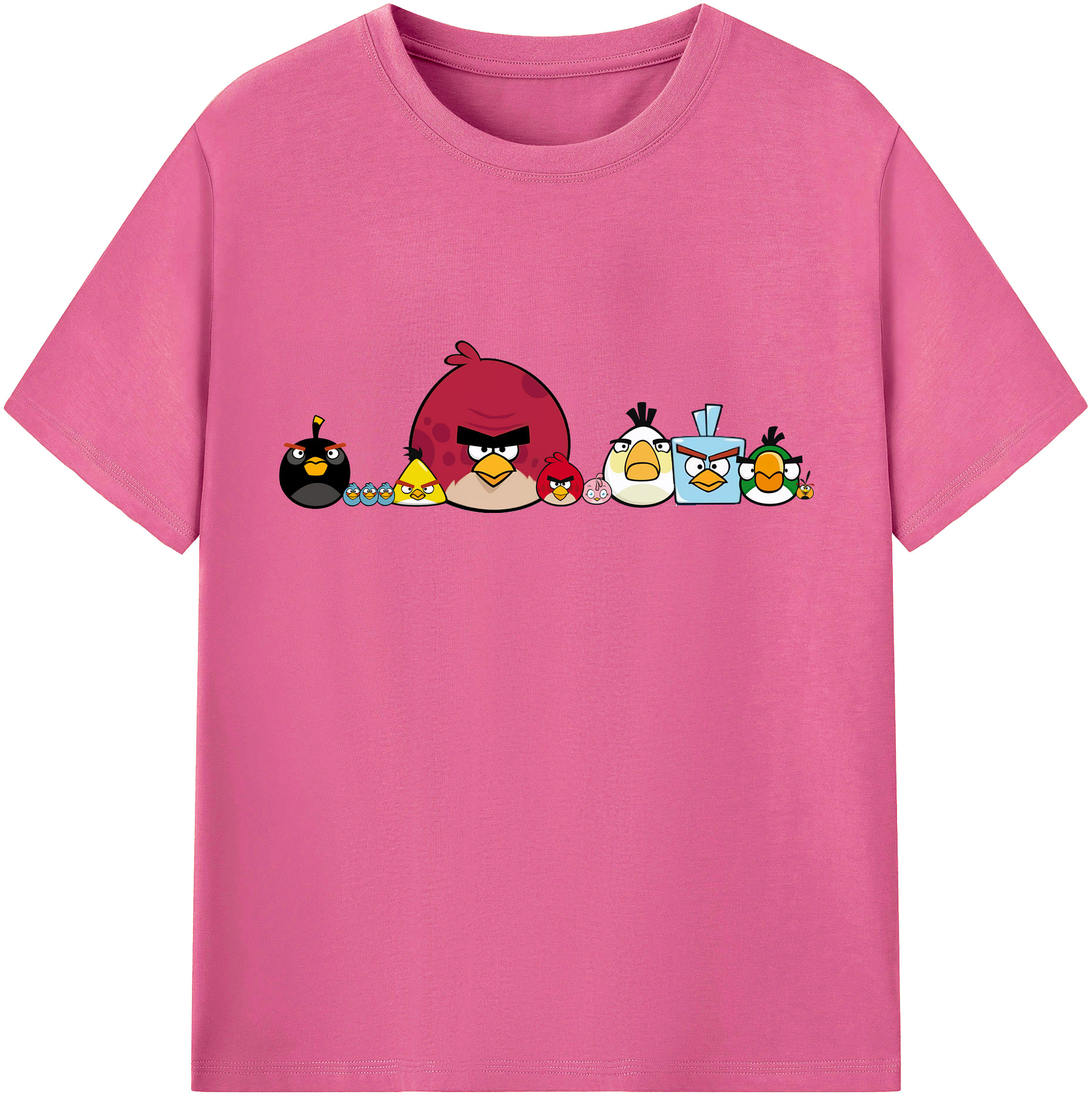 （画像用） Angry Birds アングリーバード レディースカジュアルプリントTシャツ（綿100％）
