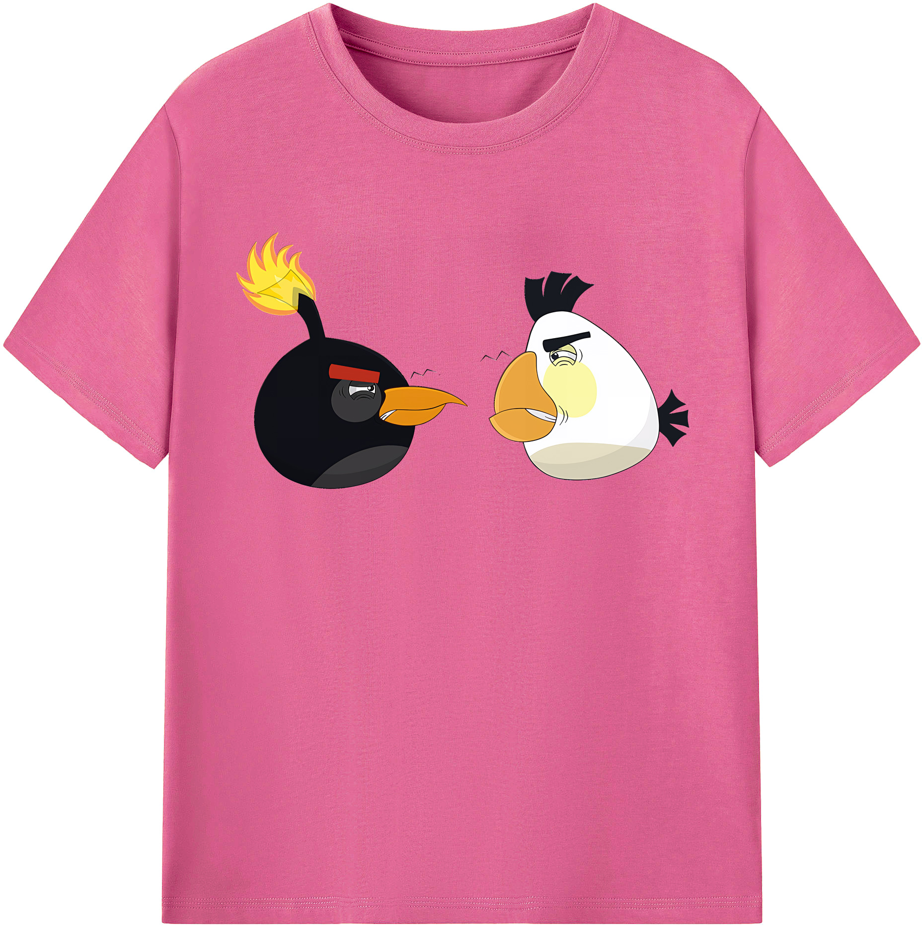 （画像用） Angry Birds アングリーバード レディースカジュアルプリントTシャツ（綿100％）