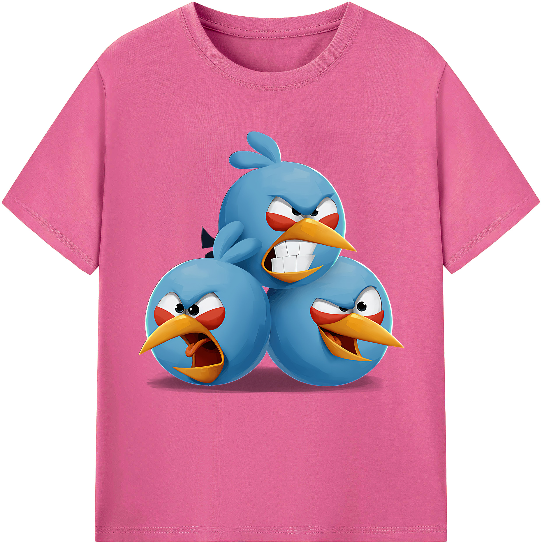 （画像用） Angry Birds アングリーバード レディースカジュアルプリントTシャツ（綿100％）