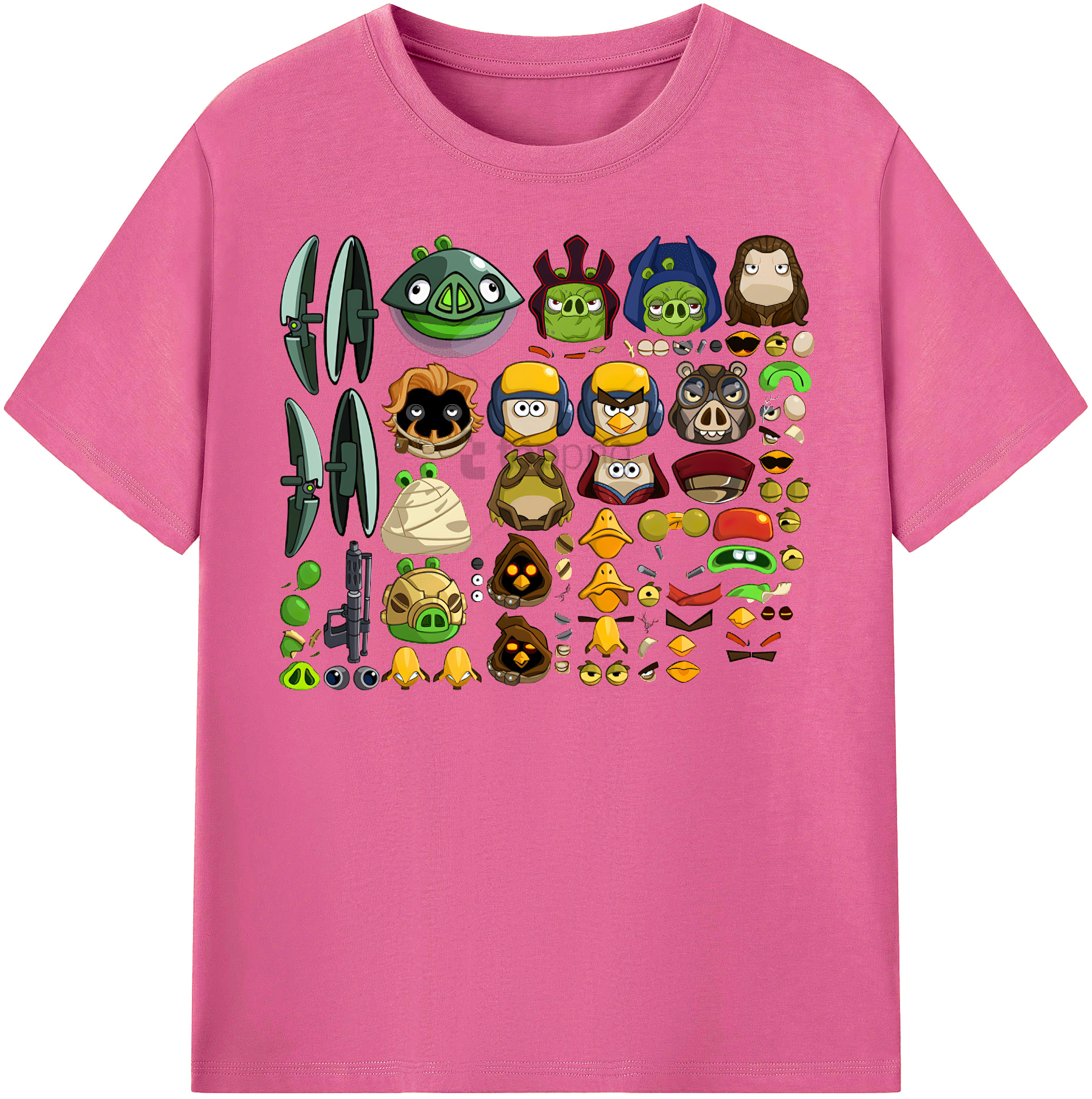 （画像用） Angry Birds アングリーバード レディースカジュアルプリントTシャツ（綿100％）