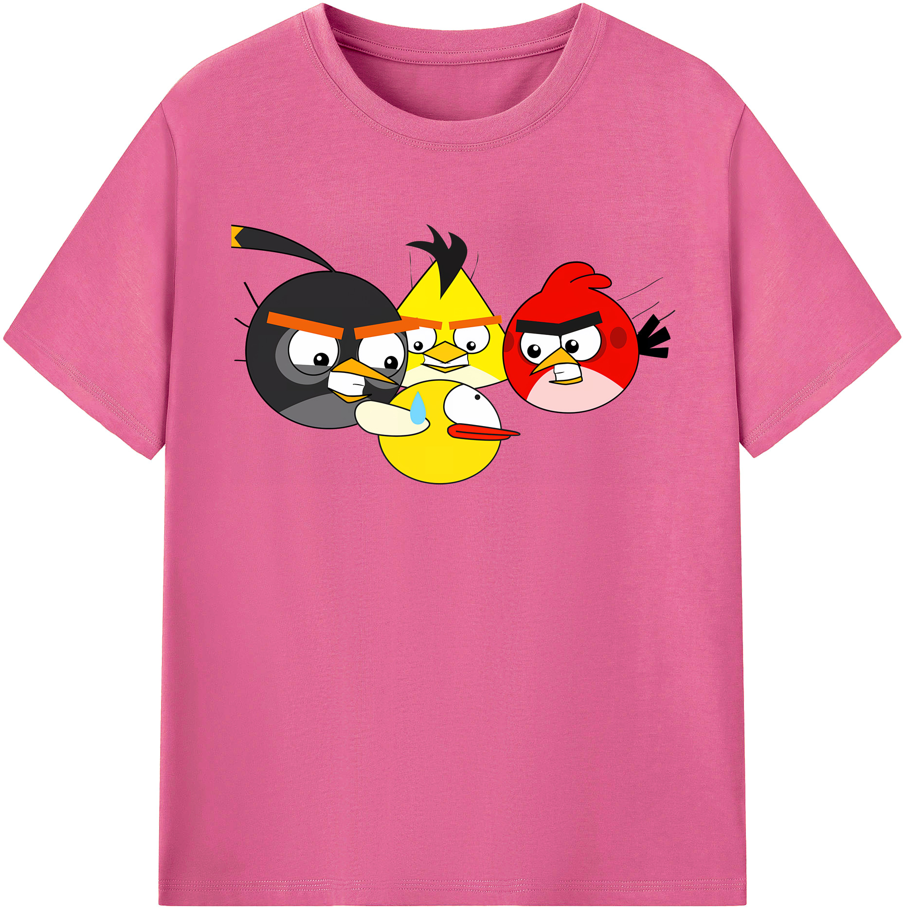 （画像用） Angry Birds アングリーバード レディースカジュアルプリントTシャツ（綿100％）