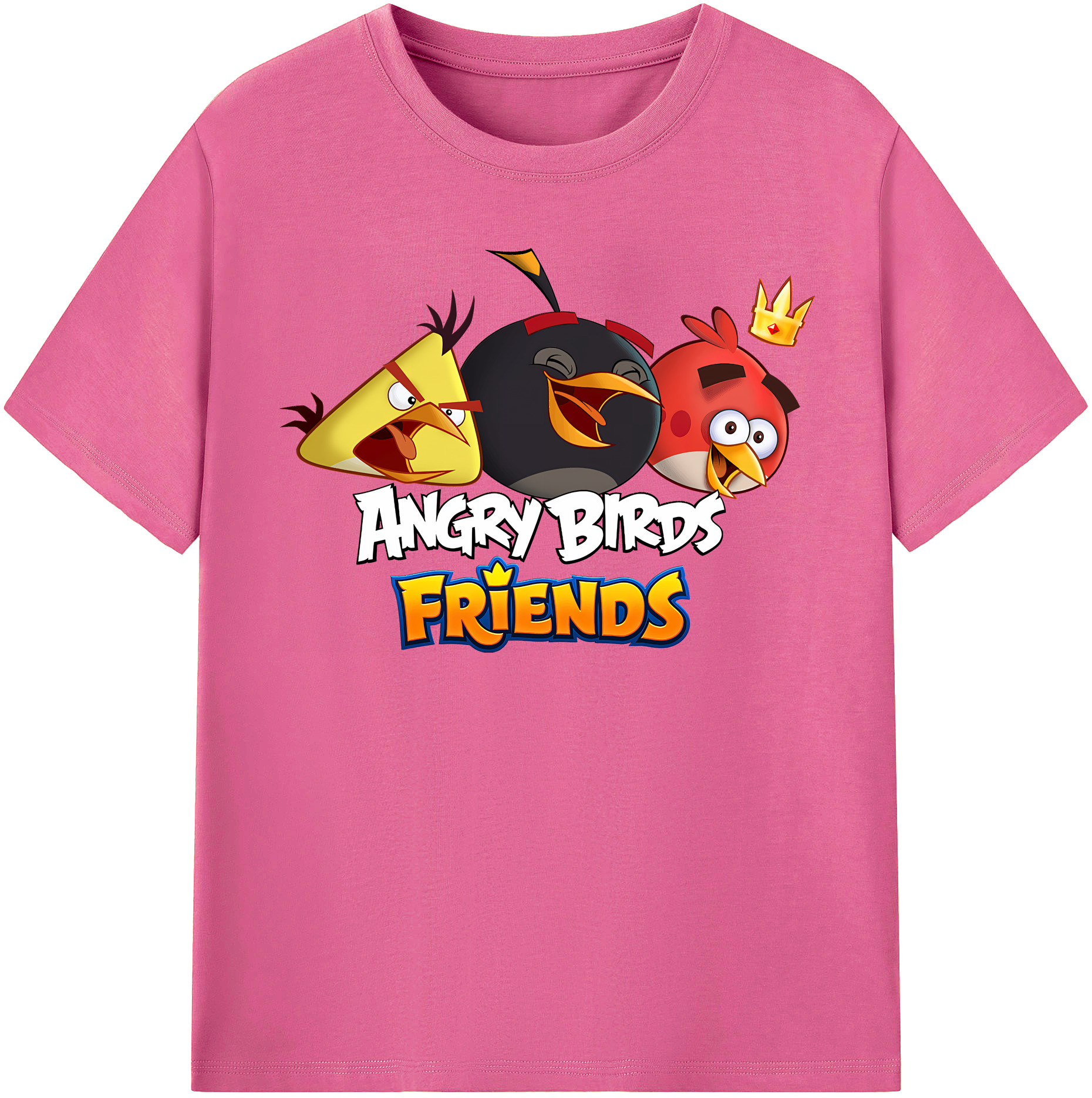（画像用） Angry Birds アングリーバード レディースカジュアルプリントTシャツ（綿100％）