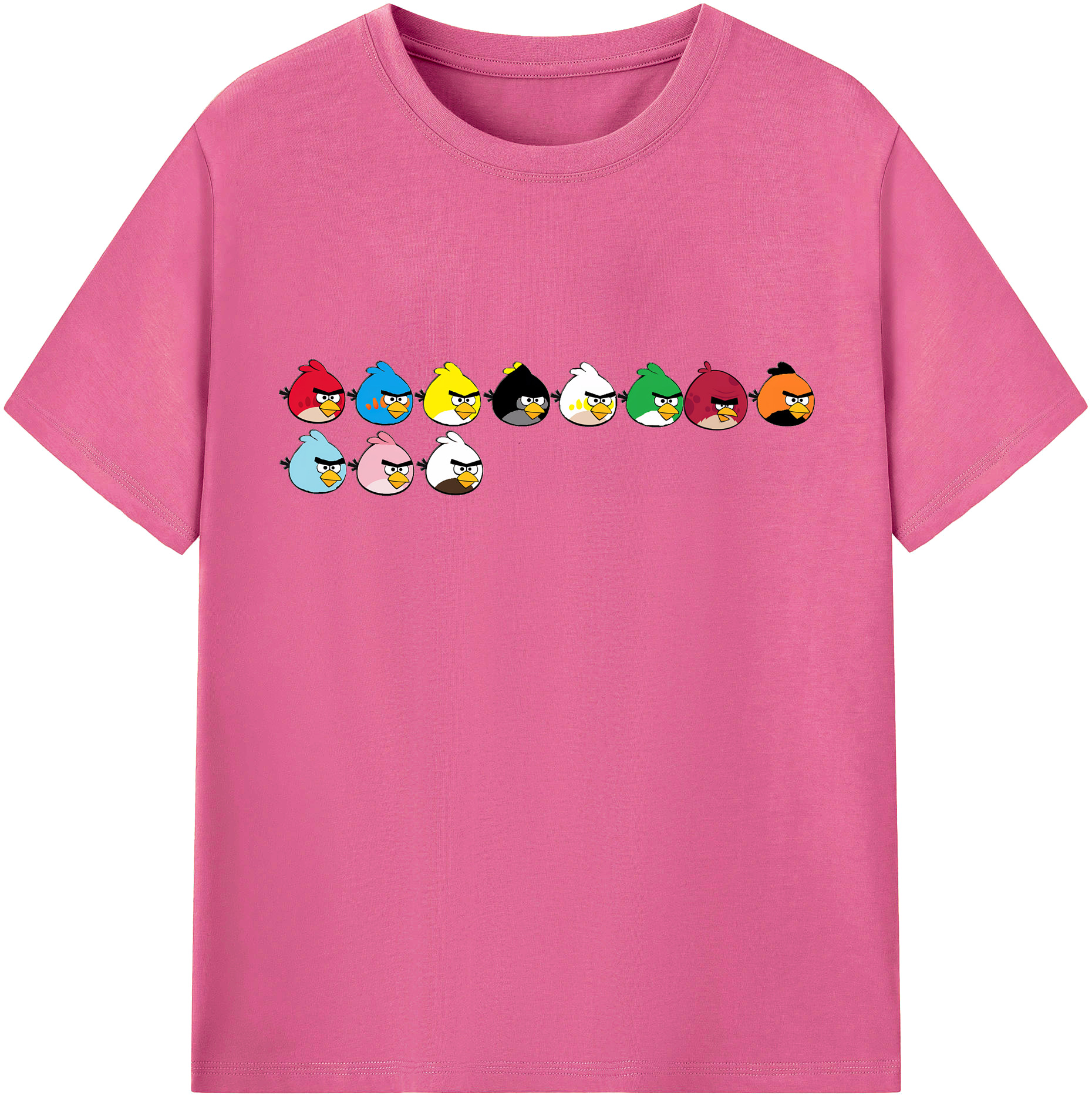 （画像用） Angry Birds アングリーバード レディースカジュアルプリントTシャツ（綿100％）