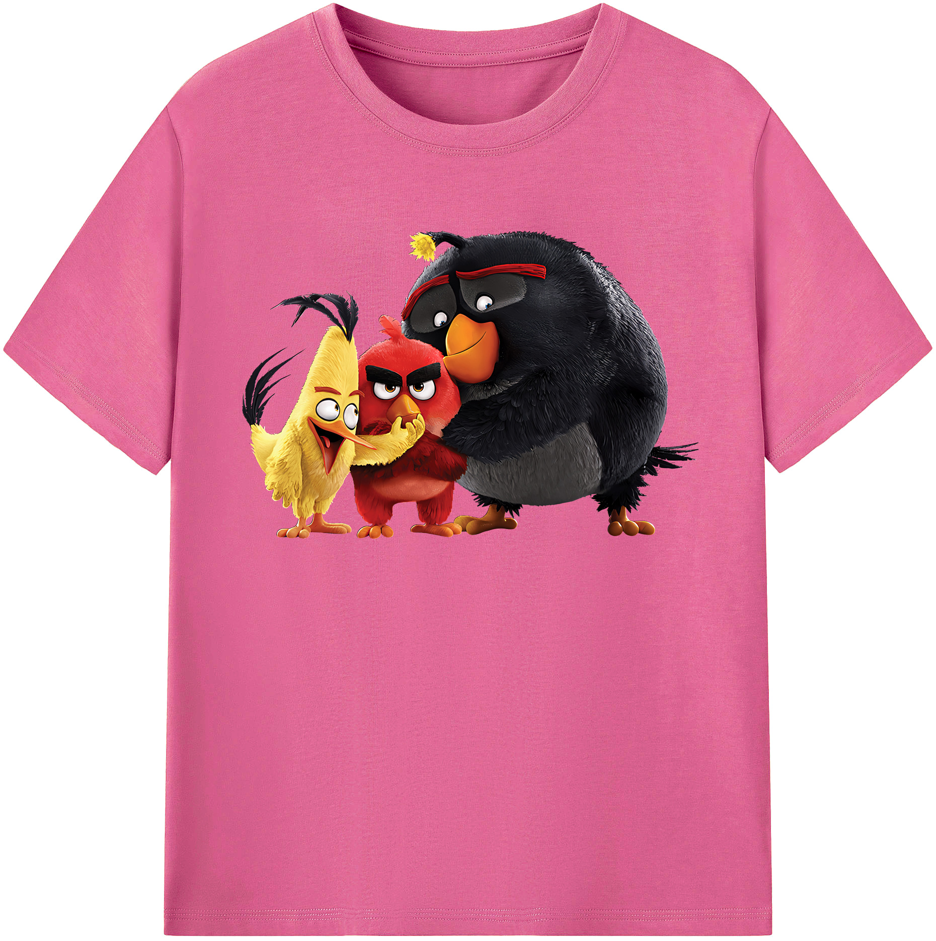 （画像用） Angry Birds アングリーバード レディースカジュアルプリントTシャツ（綿100％）
