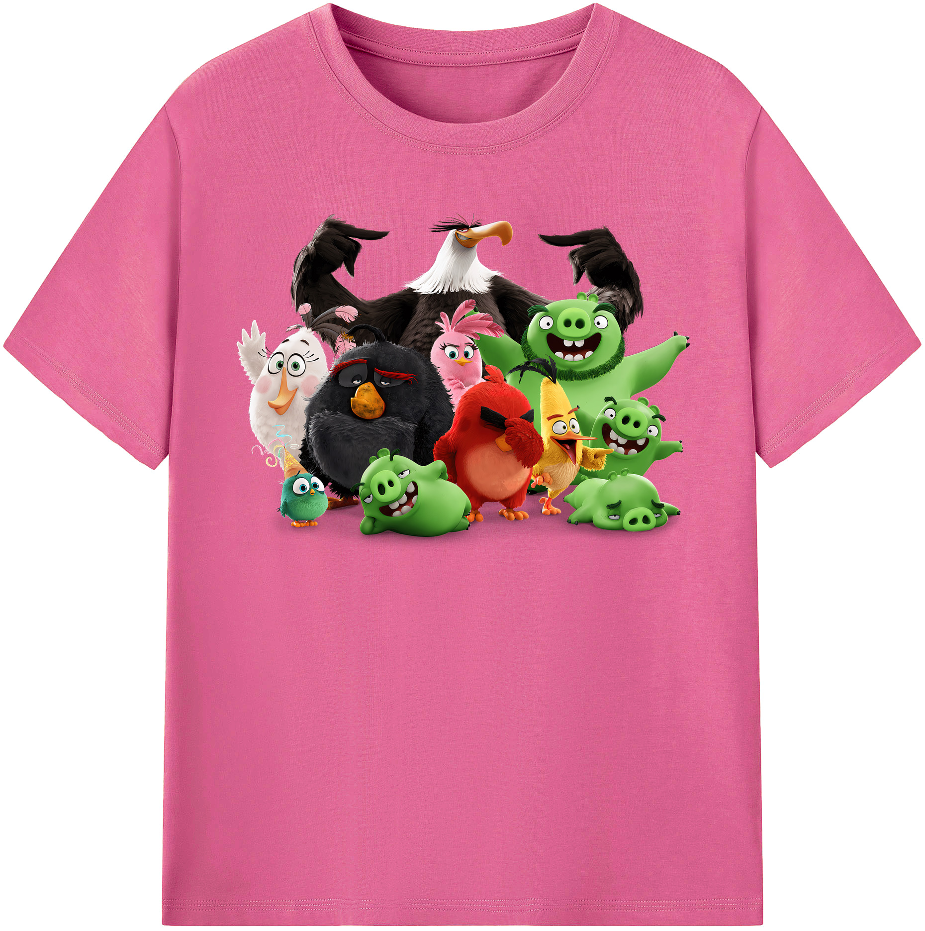 （画像用） Angry Birds アングリーバード レディースカジュアルプリントTシャツ（綿100％）