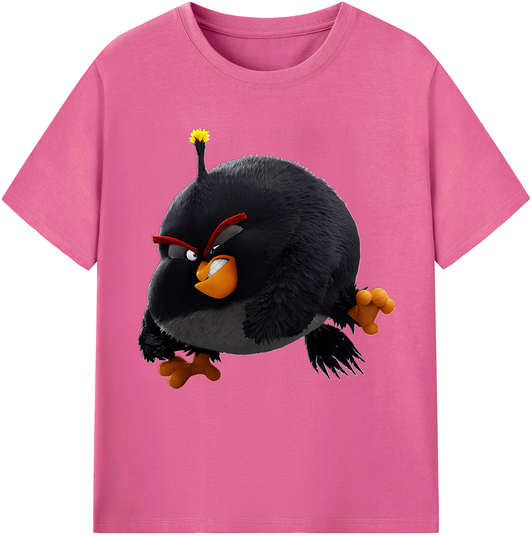 （画像用） Angry Birds アングリーバード レディースカジュアルプリントTシャツ（綿100％）