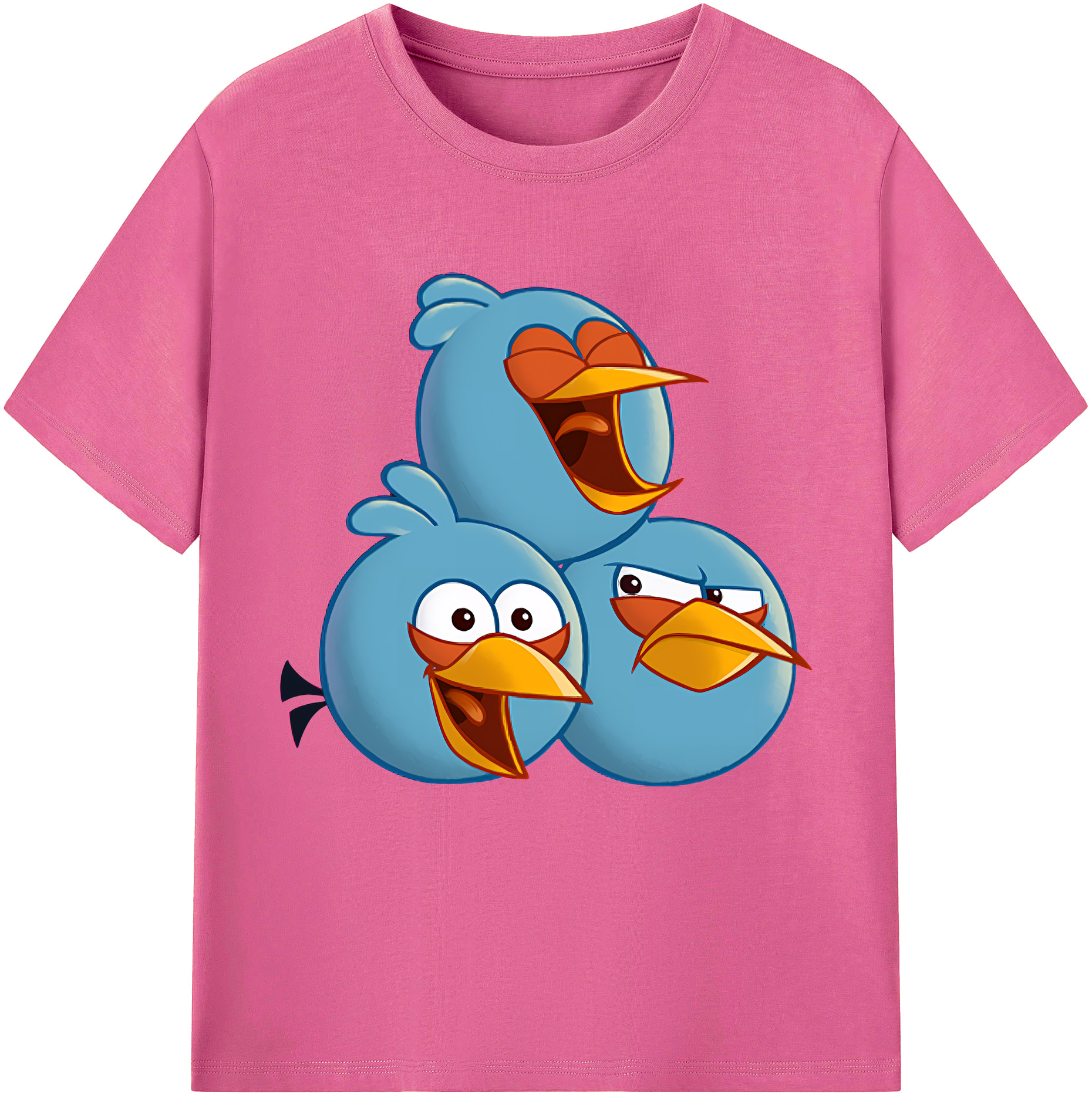 （画像用） Angry Birds アングリーバード レディースカジュアルプリントTシャツ（綿100％）