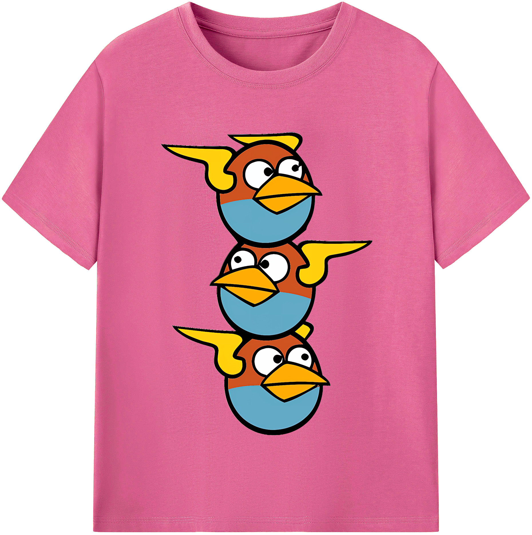 （画像用） Angry Birds アングリーバード レディースカジュアルプリントTシャツ（綿100％）