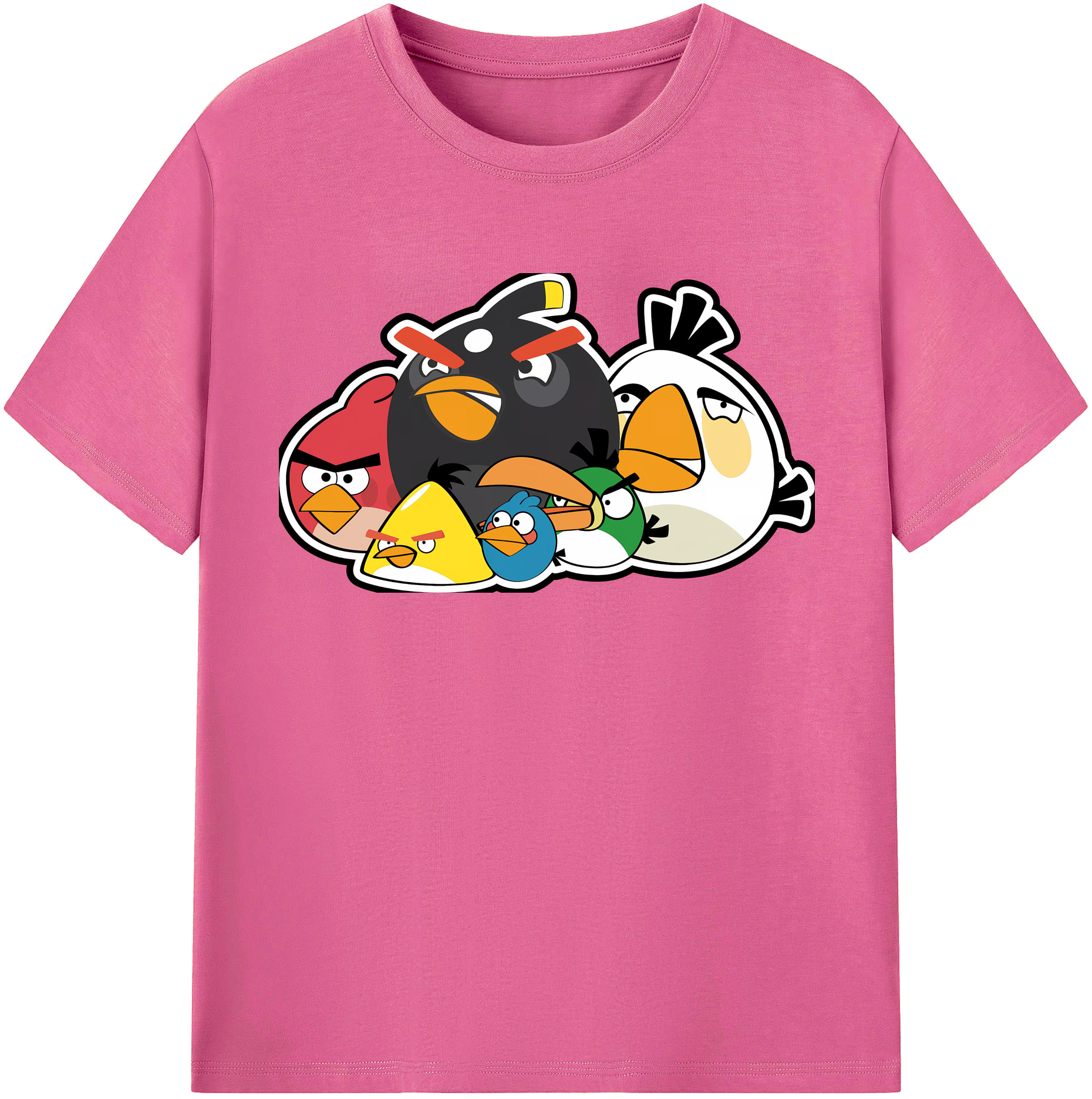 （画像用） Angry Birds アングリーバード レディースカジュアルプリントTシャツ（綿100％）