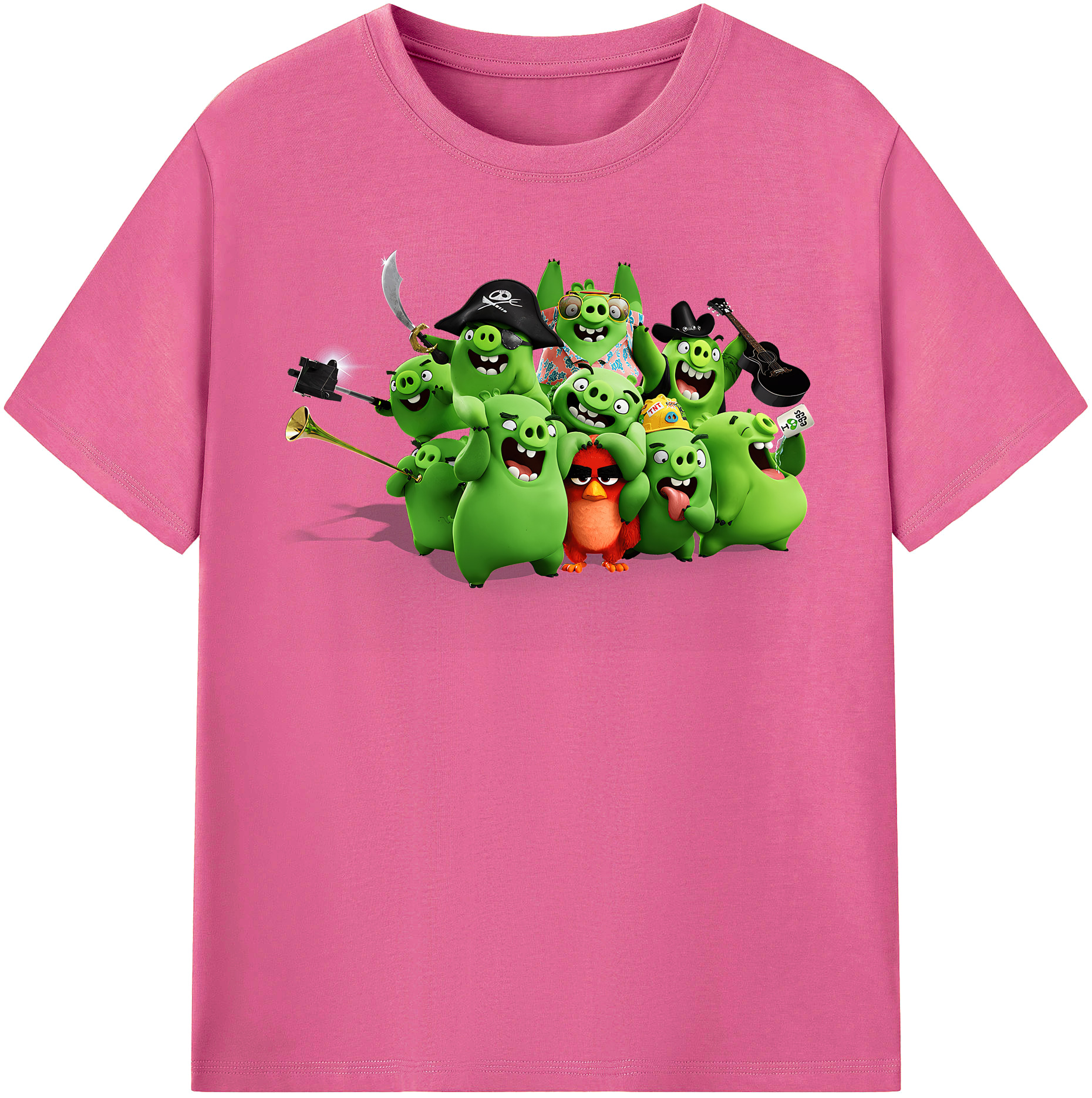 （画像用） Angry Birds アングリーバード レディースカジュアルプリントTシャツ（綿100％）