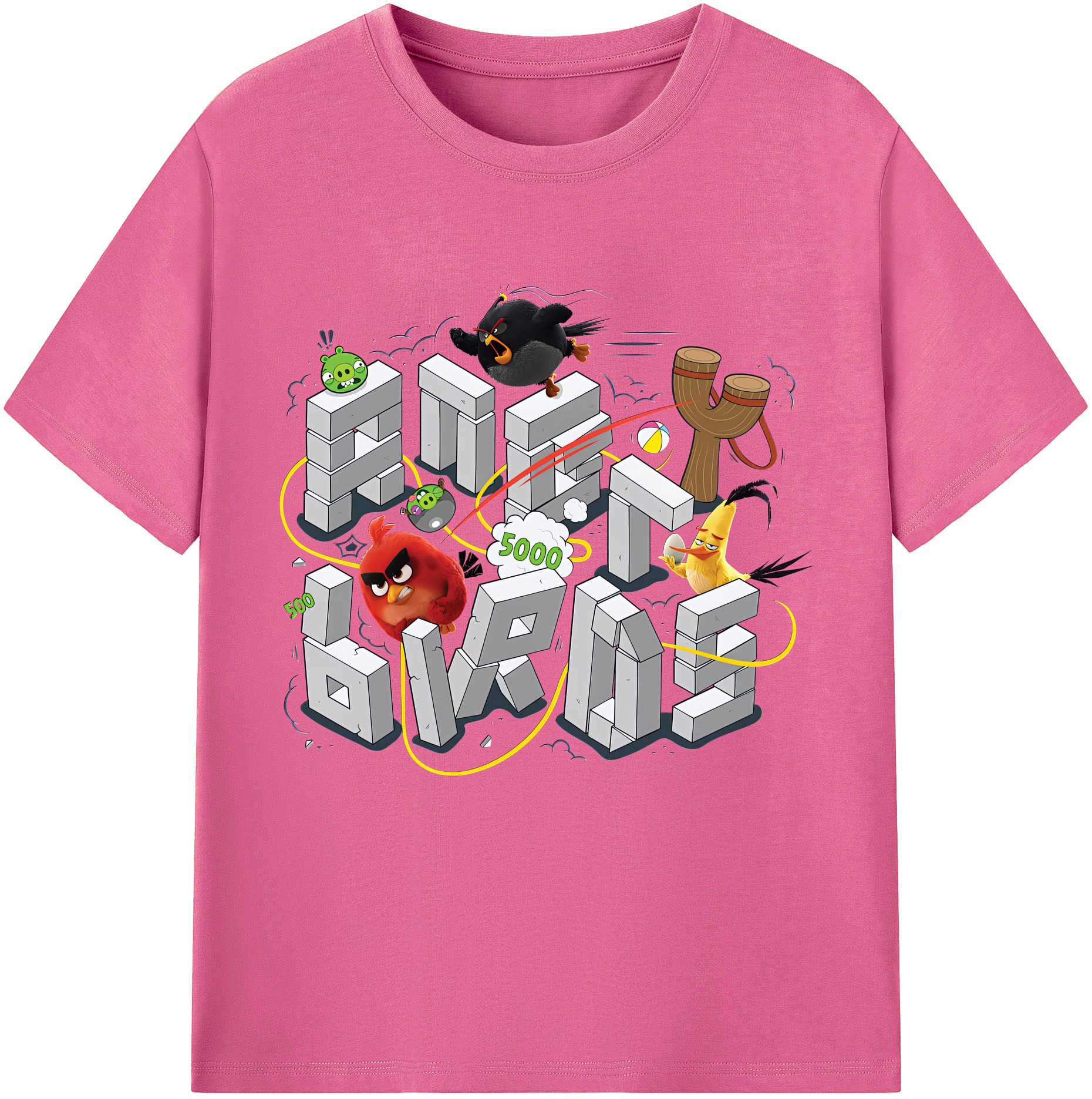 （画像用） Angry Birds アングリーバード レディースカジュアルプリントTシャツ（綿100％）