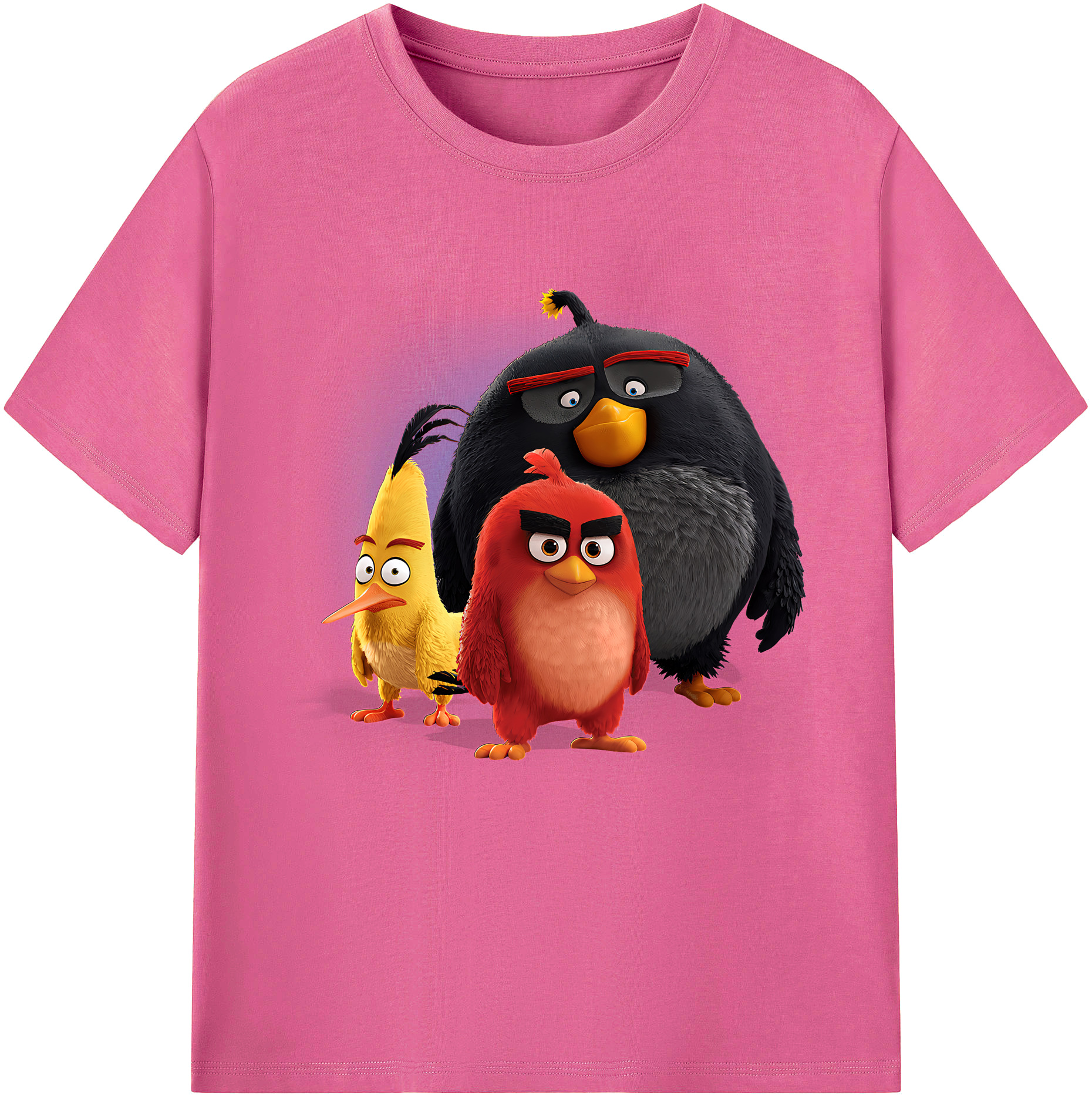 （画像用） Angry Birds アングリーバード レディースカジュアルプリントTシャツ（綿100％）