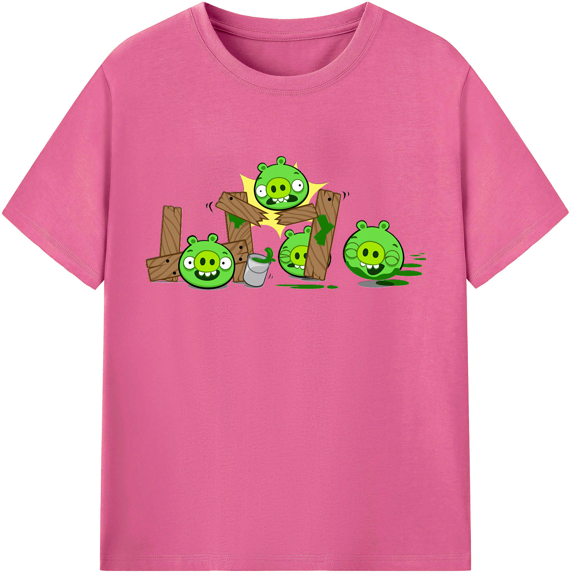 （画像用） Angry Birds アングリーバード レディースカジュアルプリントTシャツ（綿100％）