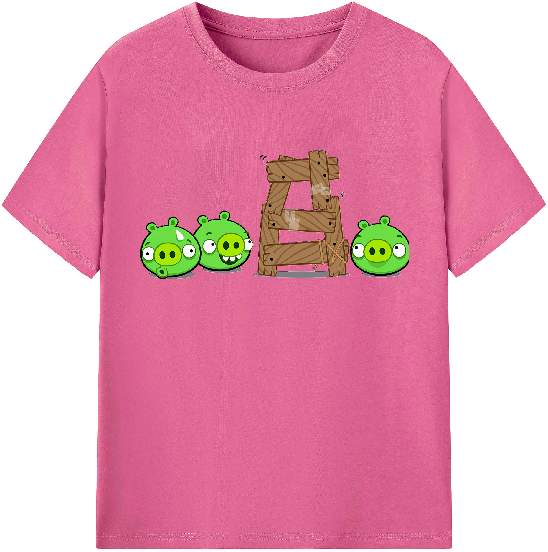 （画像用） Angry Birds アングリーバード レディースカジュアルプリントTシャツ（綿100％）