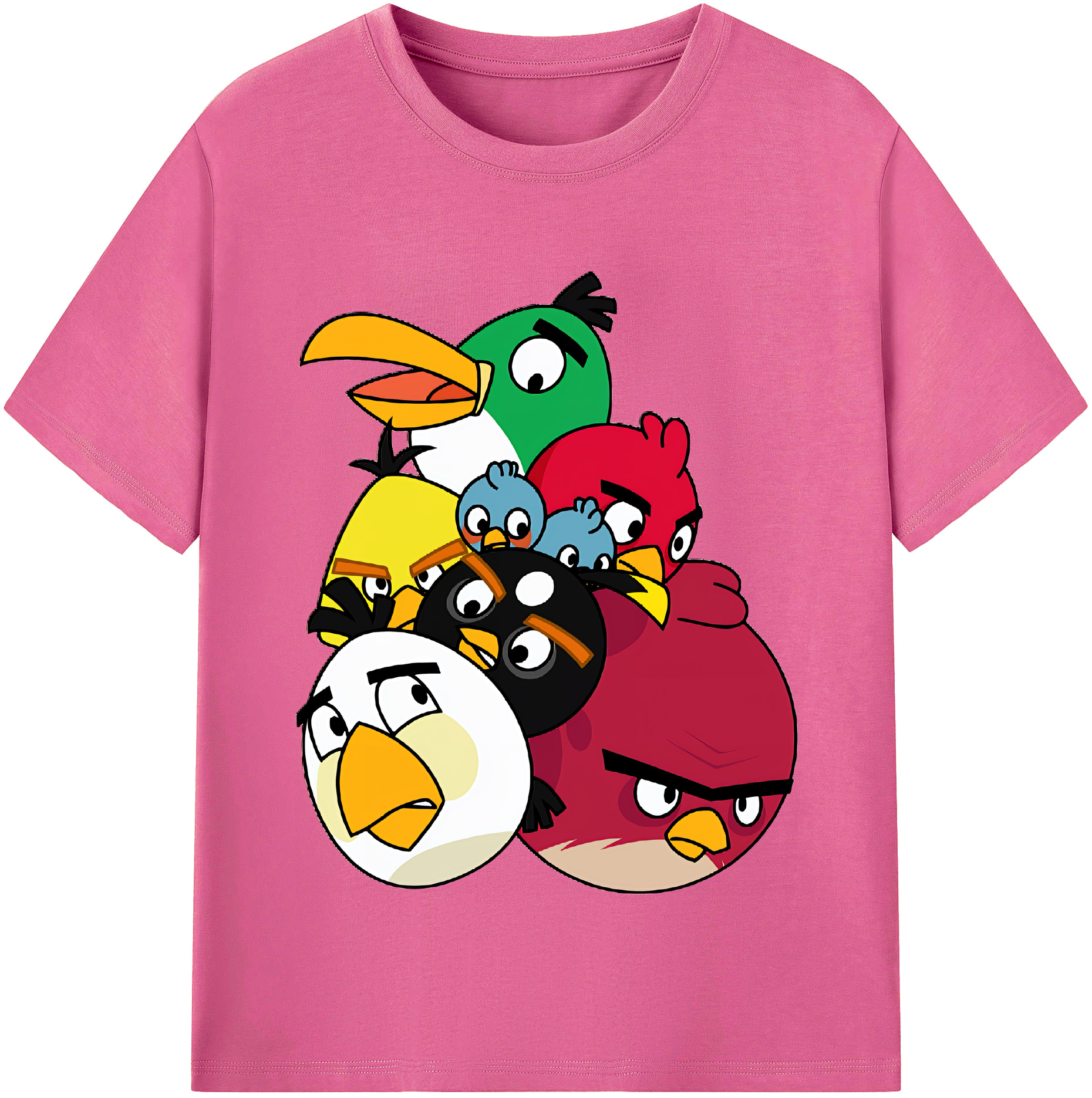 （画像用） Angry Birds アングリーバード レディースカジュアルプリントTシャツ（綿100％）