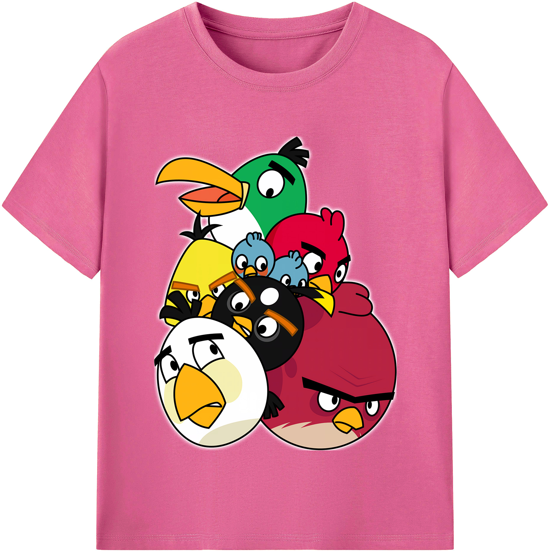 （画像用） Angry Birds アングリーバード レディースカジュアルプリントTシャツ（綿100％）