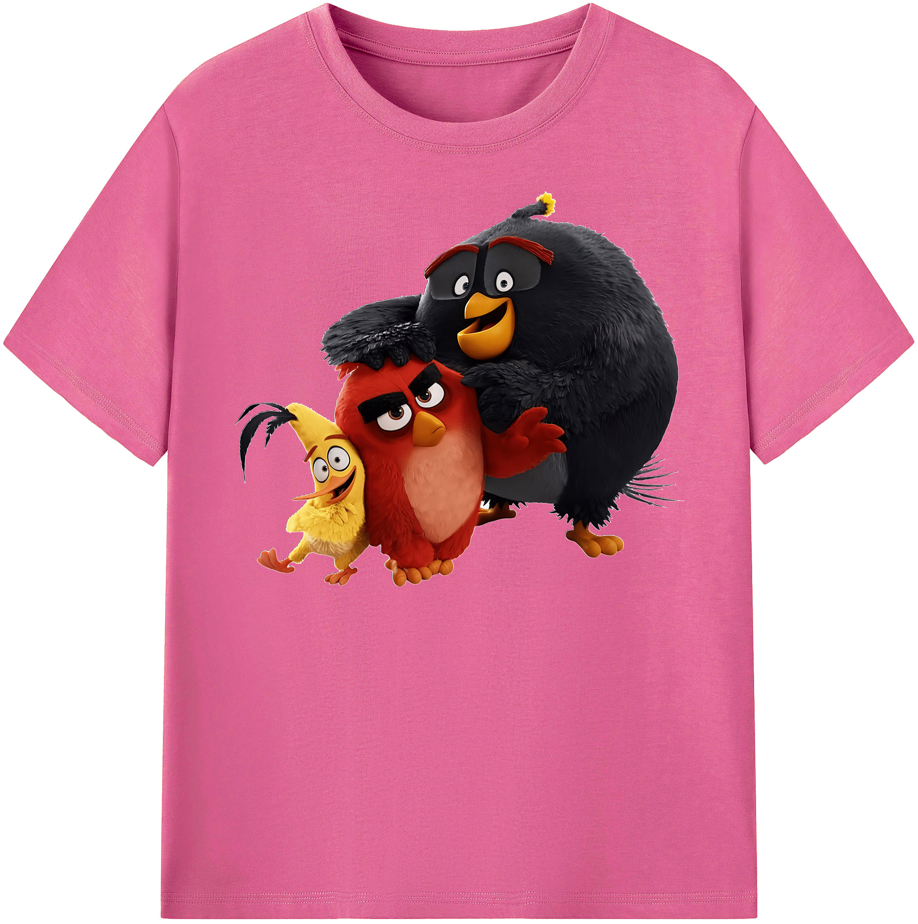 （画像用） Angry Birds アングリーバード レディースカジュアルプリントTシャツ（綿100％）