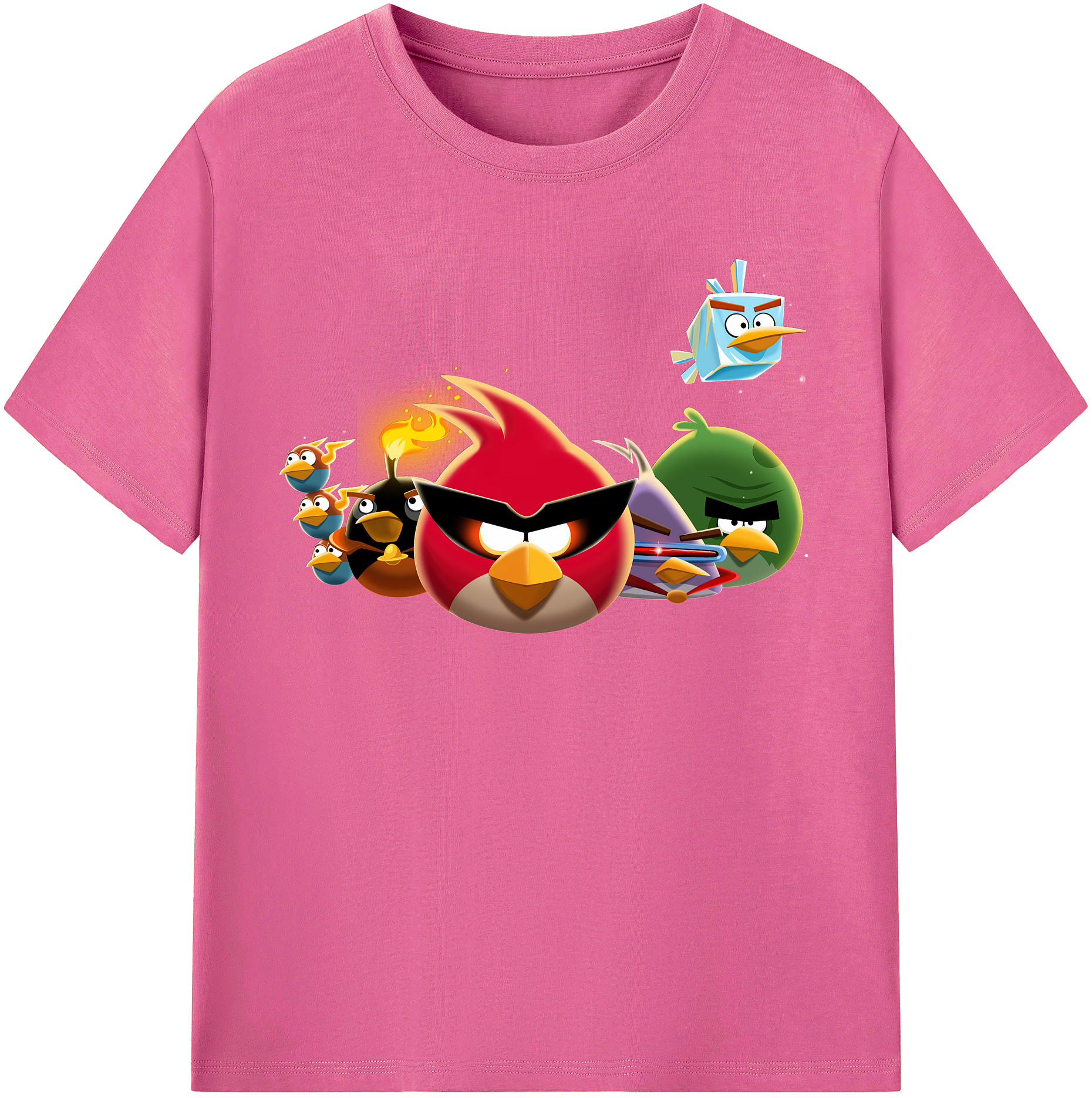 （画像用） Angry Birds アングリーバード レディースカジュアルプリントTシャツ（綿100％）