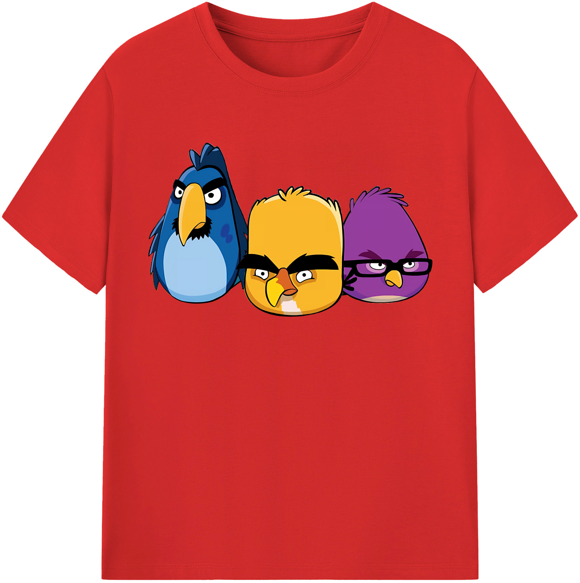（画像用） Angry Birds アングリーバード レディースカジュアルプリントTシャツ（綿100％）