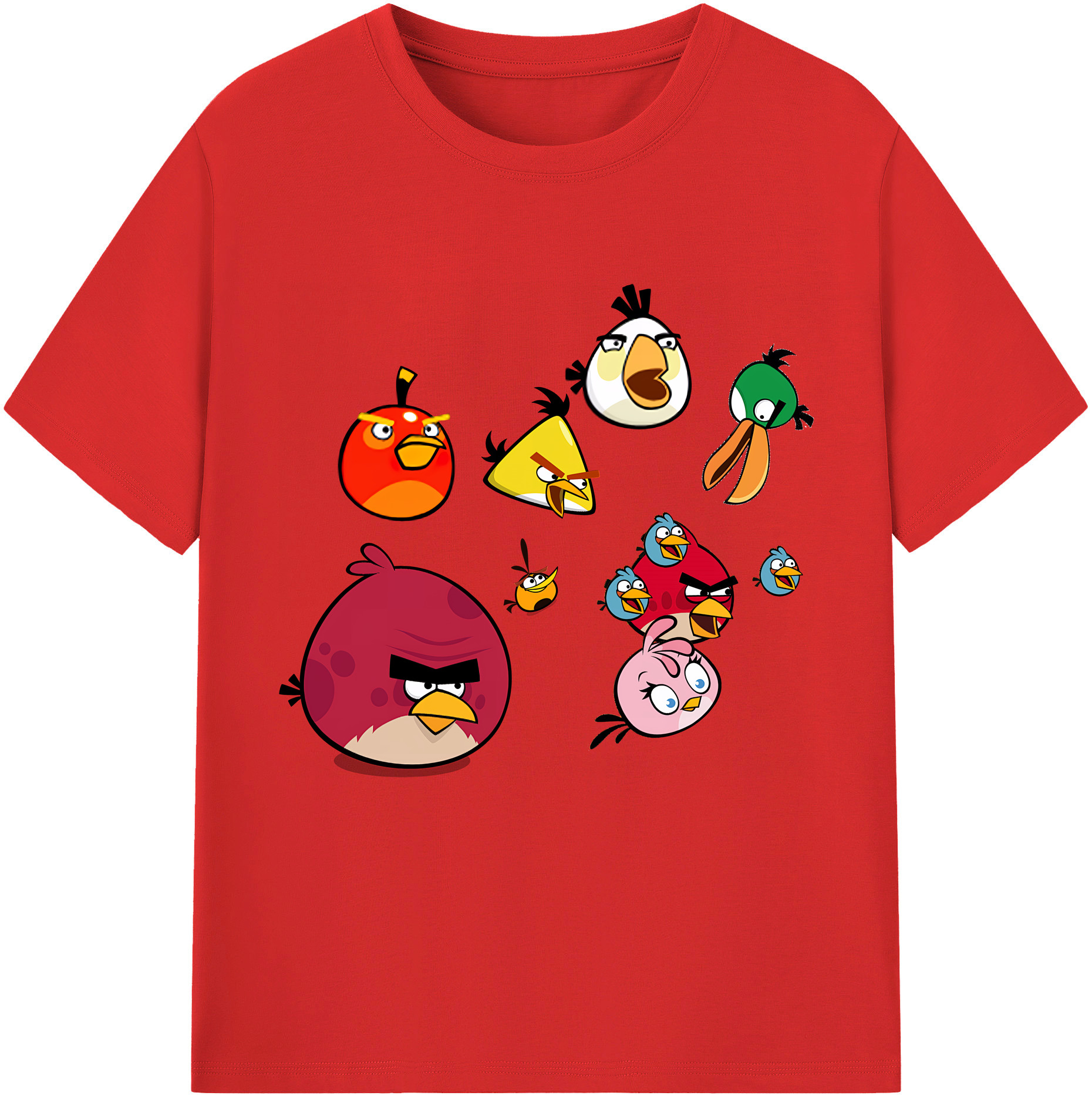 （画像用） Angry Birds アングリーバード レディースカジュアルプリントTシャツ（綿100％）
