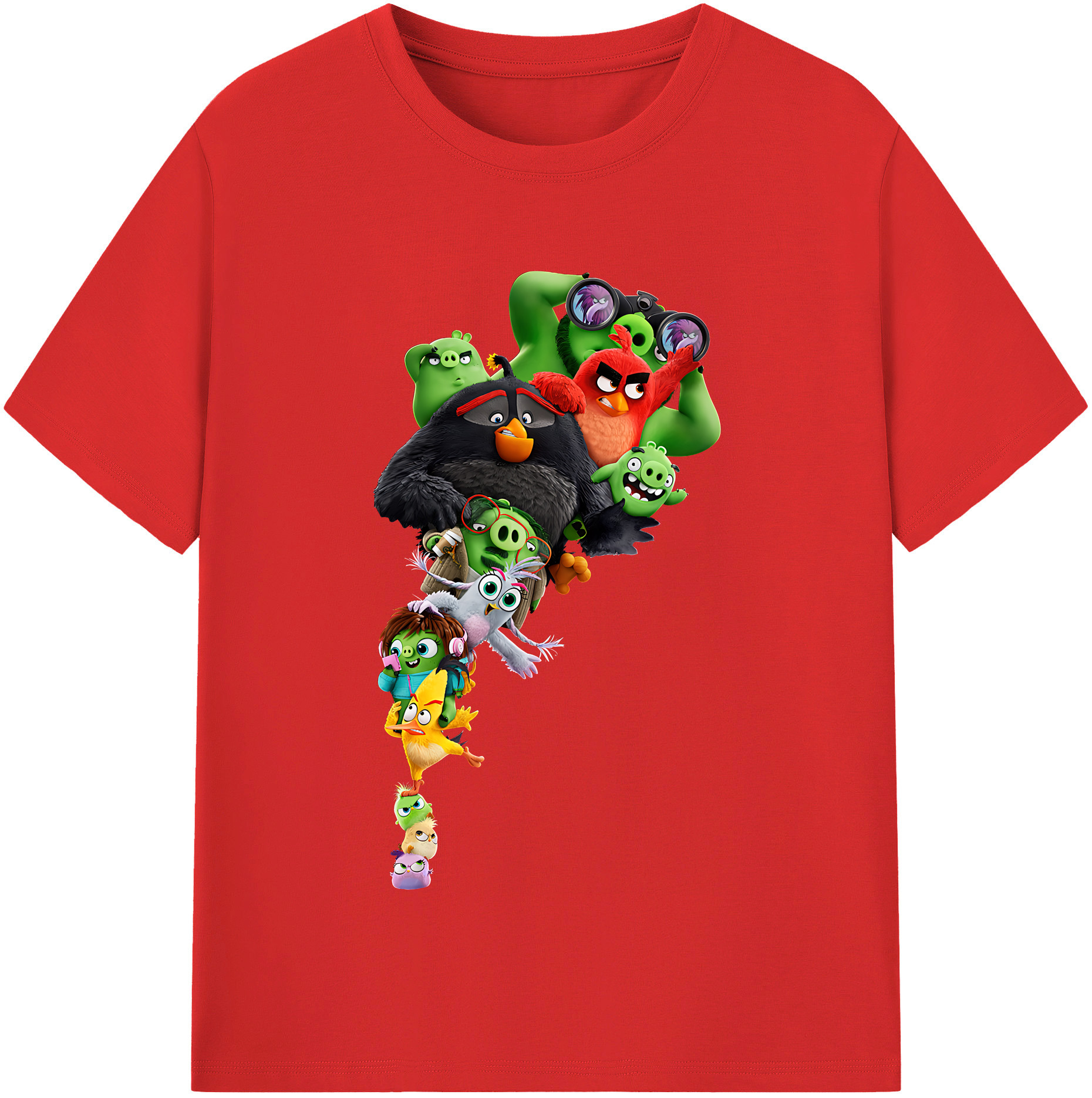 （画像用） Angry Birds アングリーバード レディースカジュアルプリントTシャツ（綿100％）