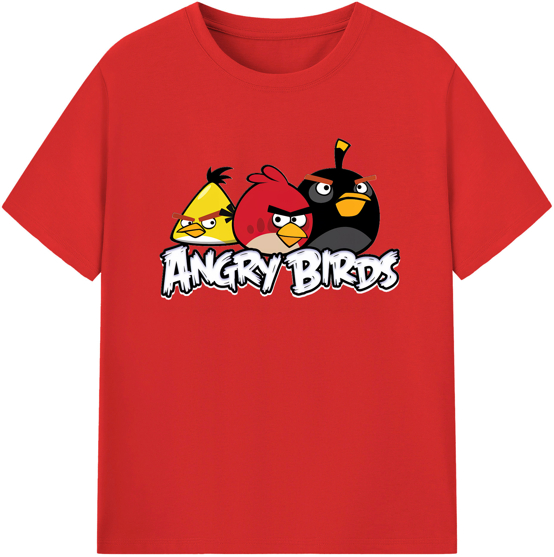 （画像用） Angry Birds アングリーバード レディースカジュアルプリントTシャツ（綿100％）
