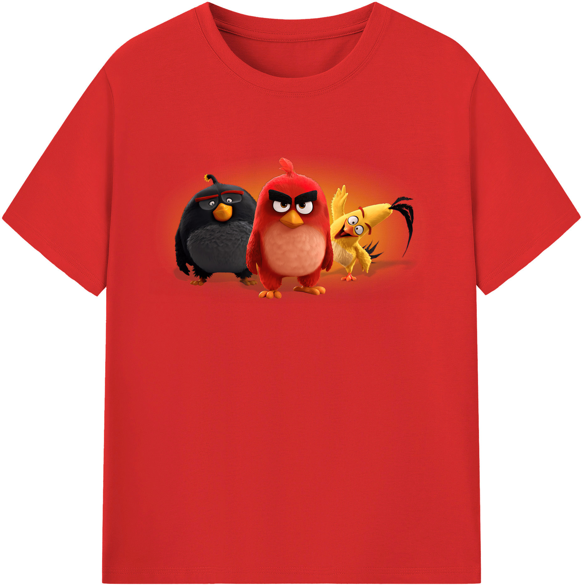 （画像用） Angry Birds アングリーバード レディースカジュアルプリントTシャツ（綿100％）