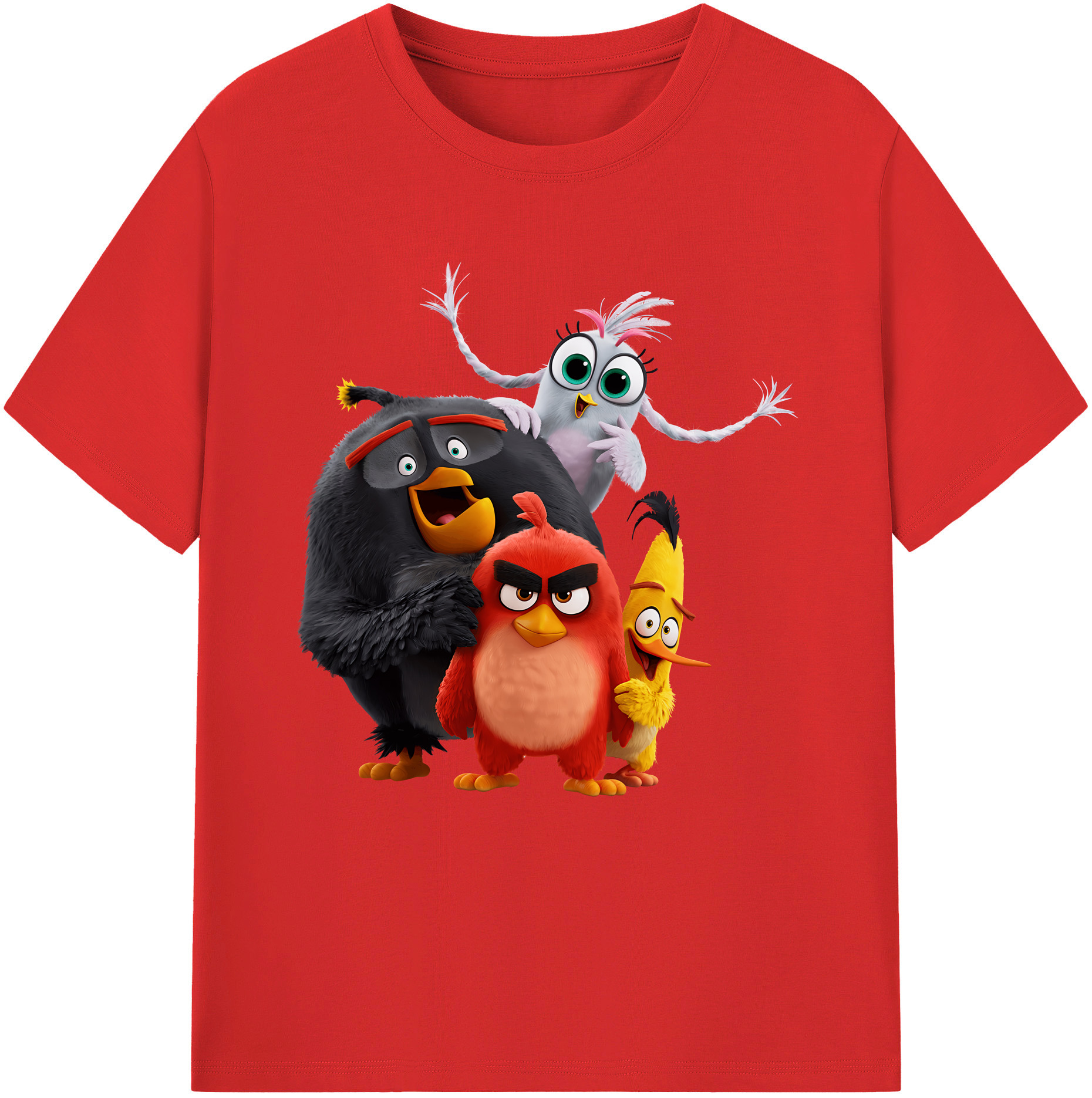 （画像用） Angry Birds アングリーバード レディースカジュアルプリントTシャツ（綿100％）