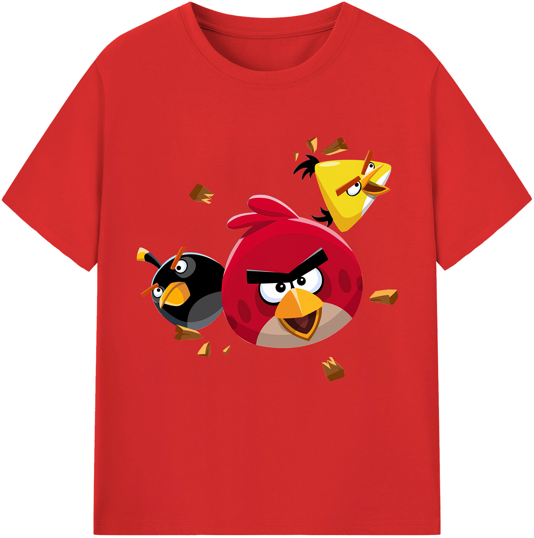（画像用） Angry Birds アングリーバード レディースカジュアルプリントTシャツ（綿100％）