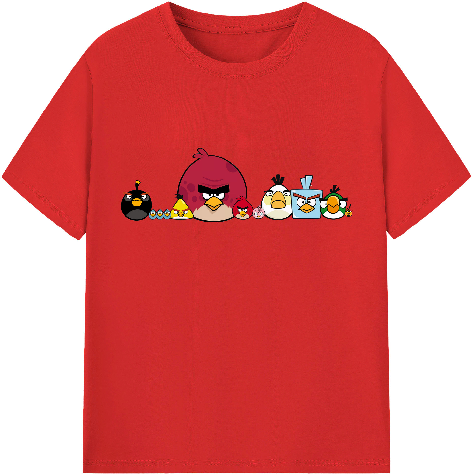 （画像用） Angry Birds アングリーバード レディースカジュアルプリントTシャツ（綿100％）