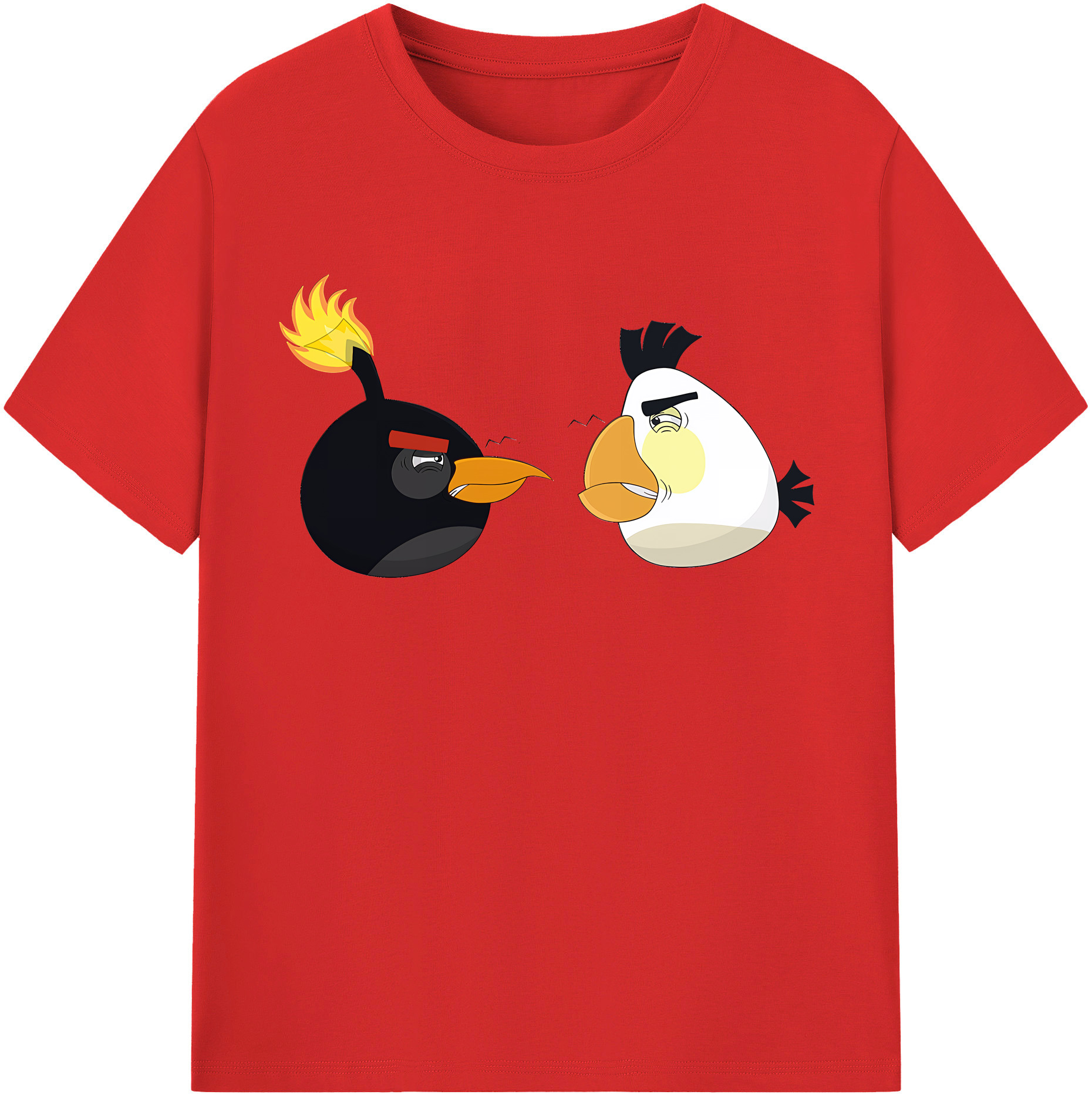 （画像用） Angry Birds アングリーバード レディースカジュアルプリントTシャツ（綿100％）