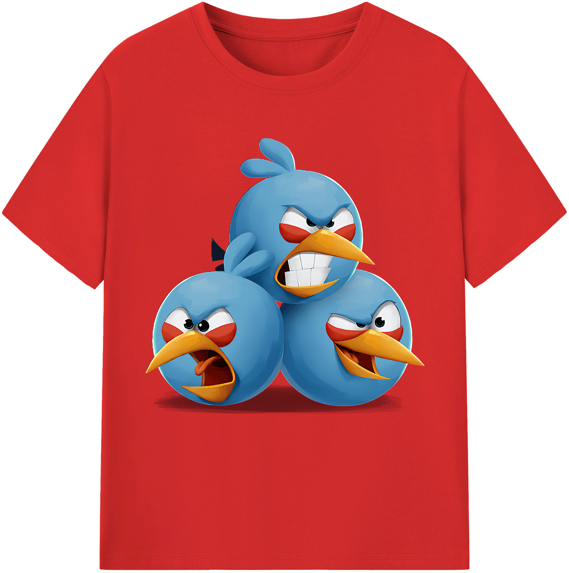 （画像用） Angry Birds アングリーバード レディースカジュアルプリントTシャツ（綿100％）