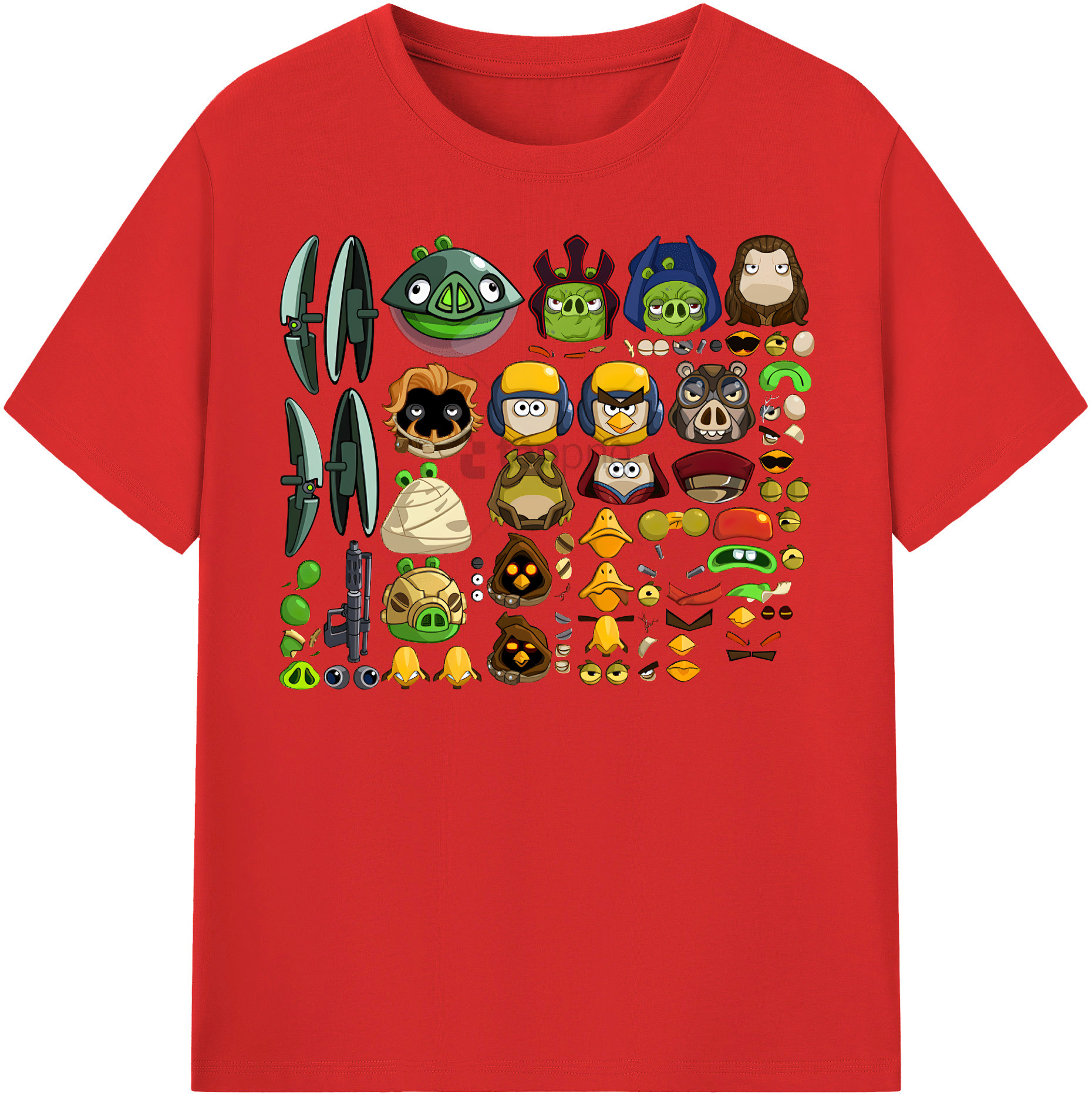 （画像用） Angry Birds アングリーバード レディースカジュアルプリントTシャツ（綿100％）