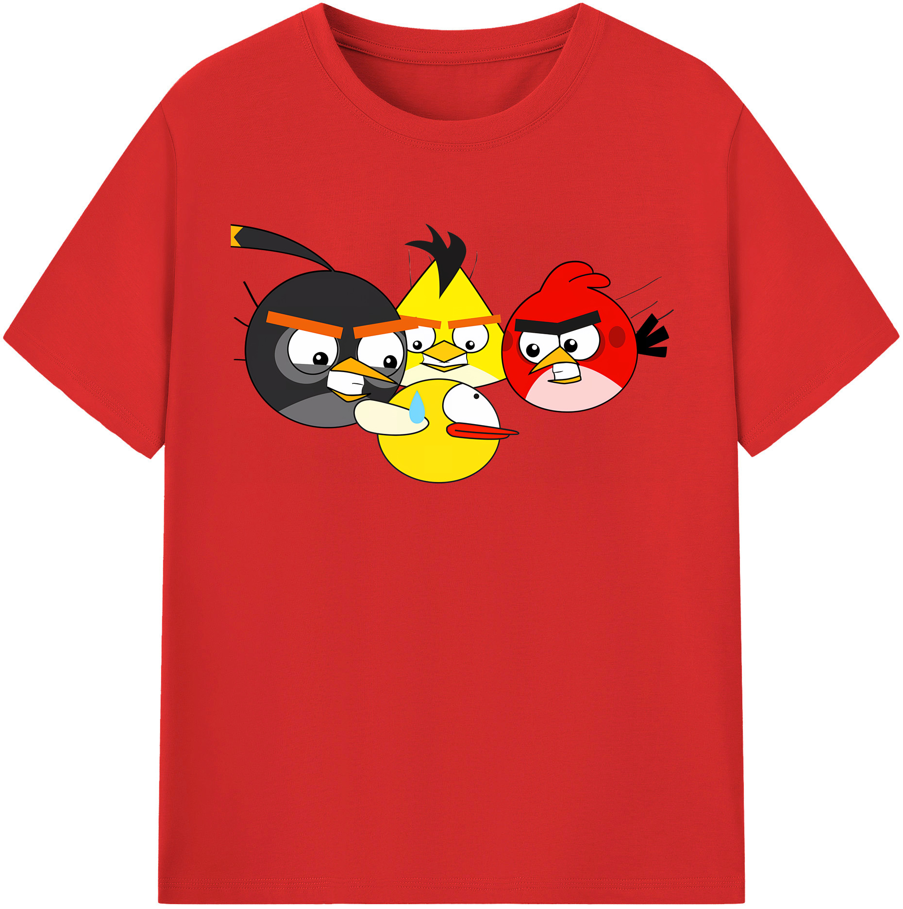 （画像用） Angry Birds アングリーバード レディースカジュアルプリントTシャツ（綿100％）
