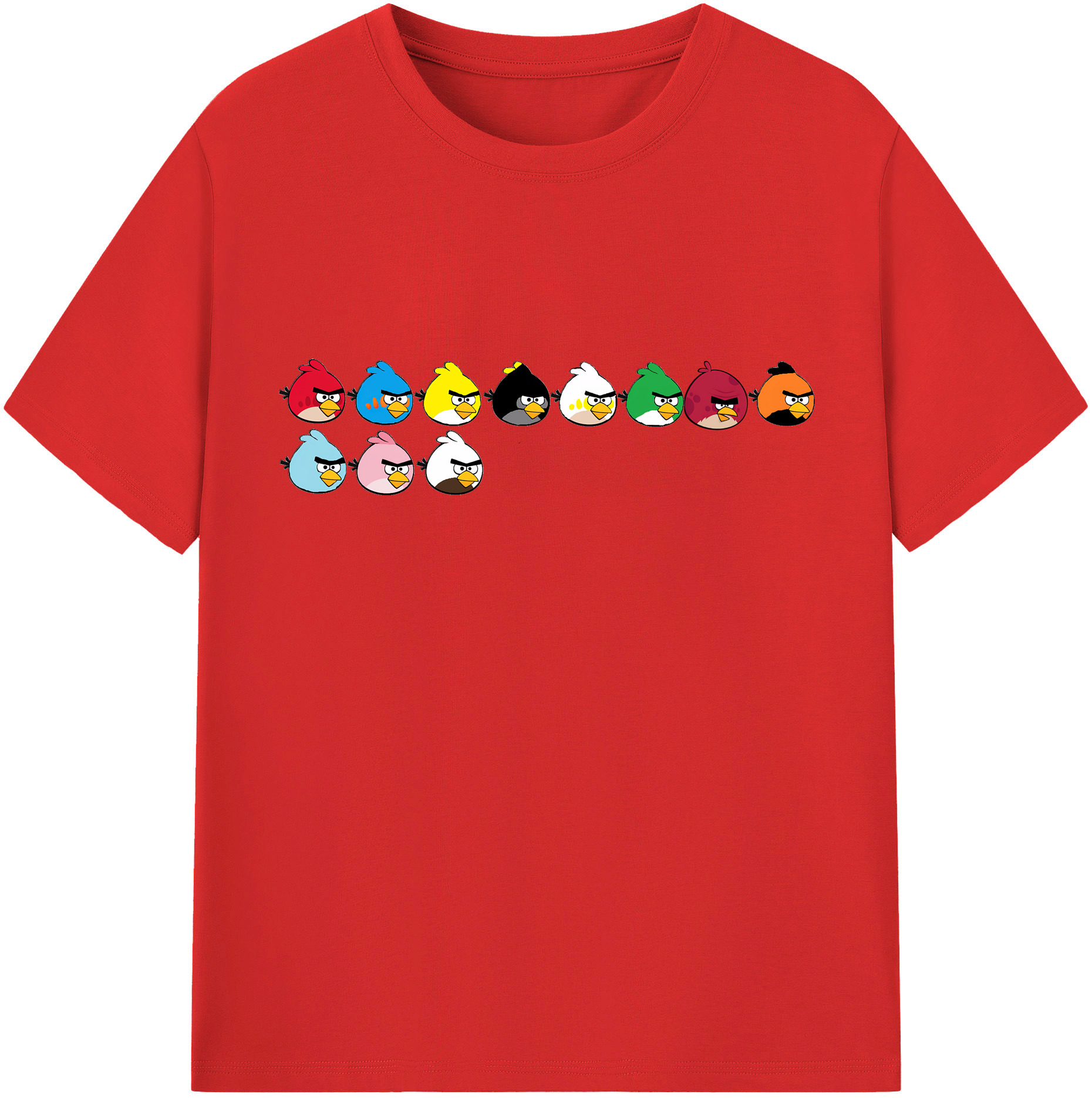 （画像用） Angry Birds アングリーバード レディースカジュアルプリントTシャツ（綿100％）