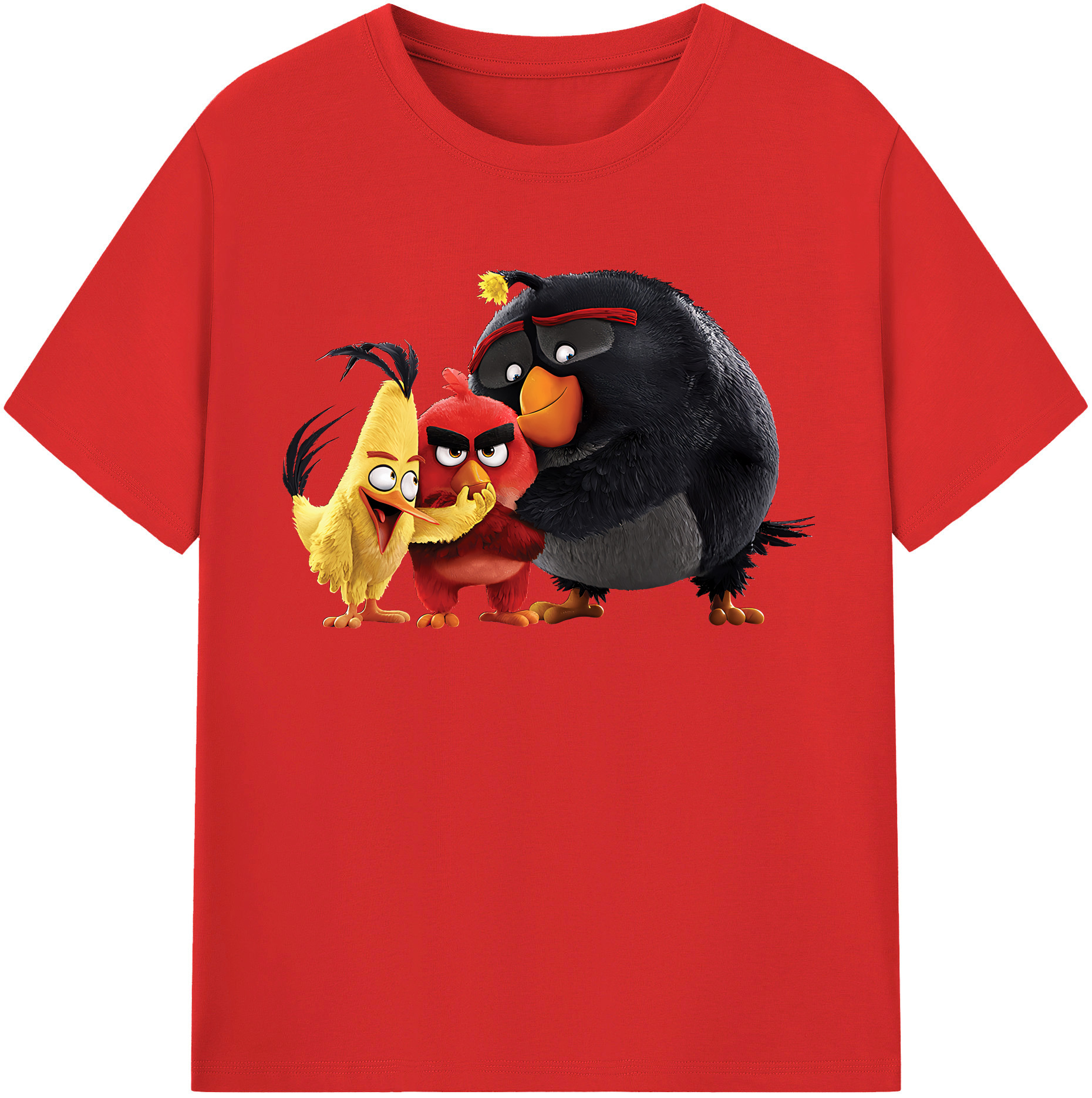 （画像用） Angry Birds アングリーバード レディースカジュアルプリントTシャツ（綿100％）